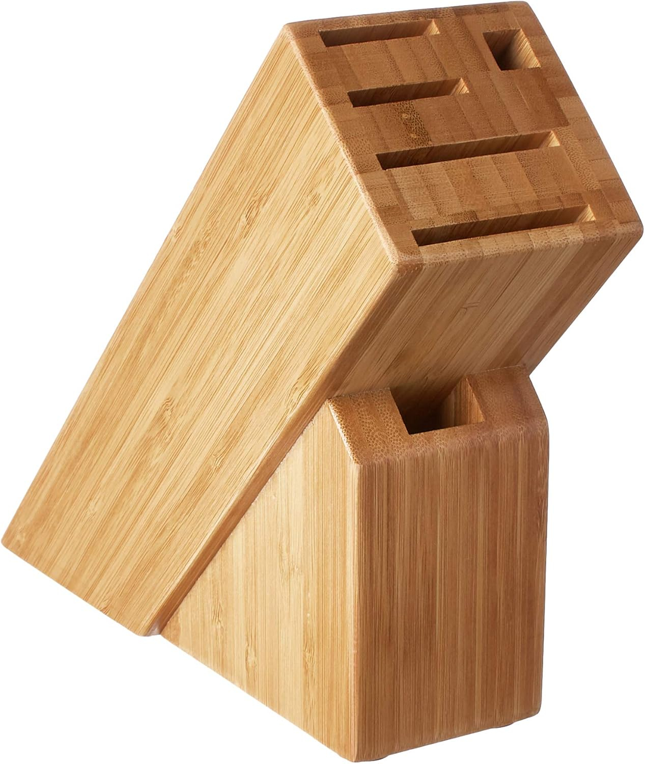 Natural Bamboo 6-Slot Slimline Knife Block Holder