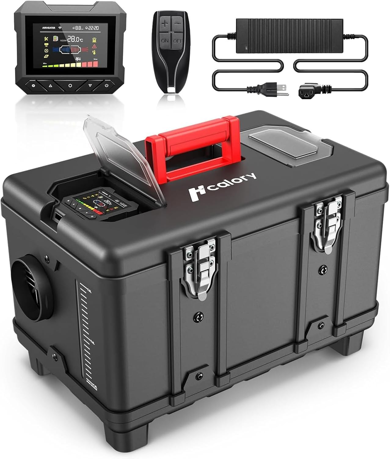 Audew Diesel Air Heater, 12V DC & 110V AC 8KW Horizontal All-In-One Portable Parking Heater with App Control, Altitude Modeand Automatic Start and Stop for RV Garage Camper Black 2025Upgraded, Black