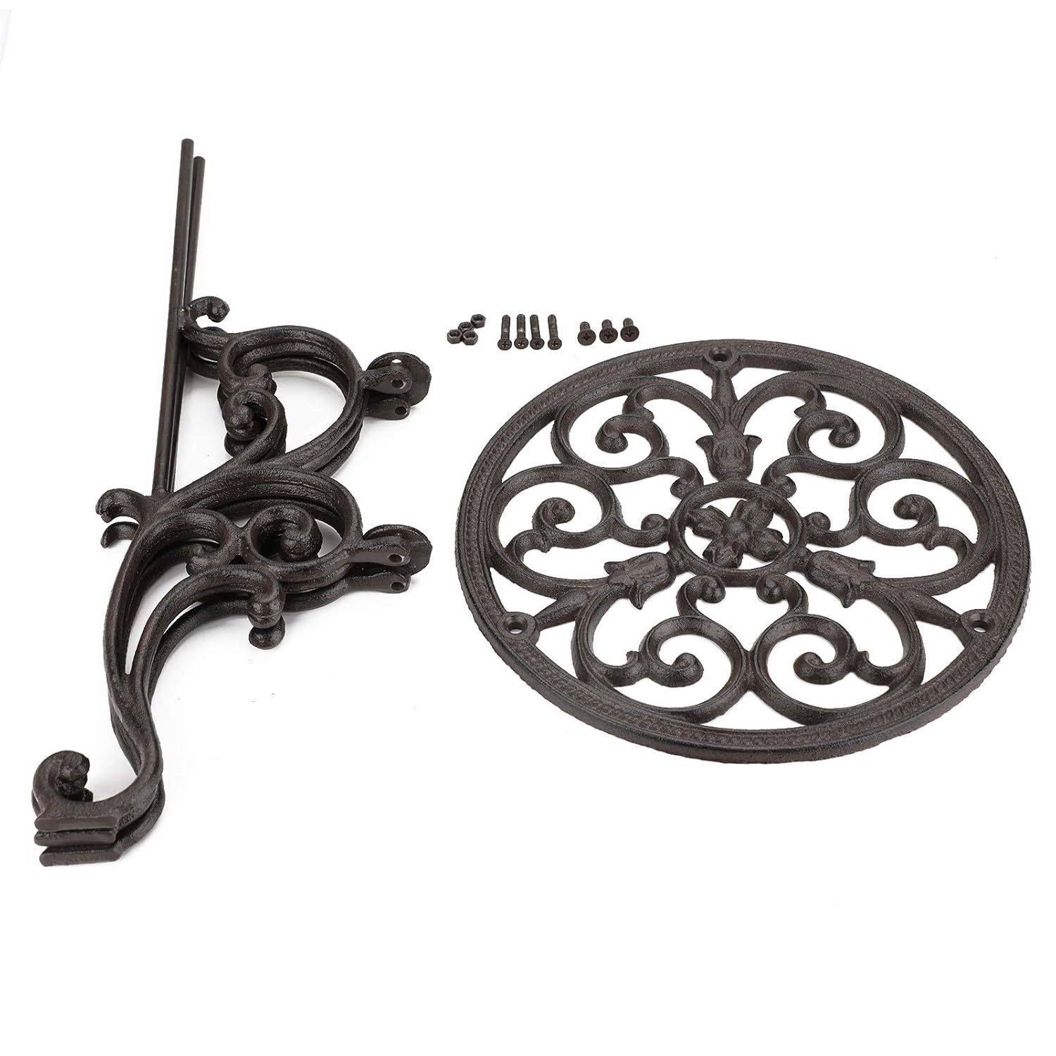 OwnMy Heavy Duty Cast Iron Plant Stand Indoor Outdoor Vintage Wrought Iron Round Flower Pot Holder Stand, 19.3" Tall Decorative Large Potted Plant Stand for Home Garden Patio