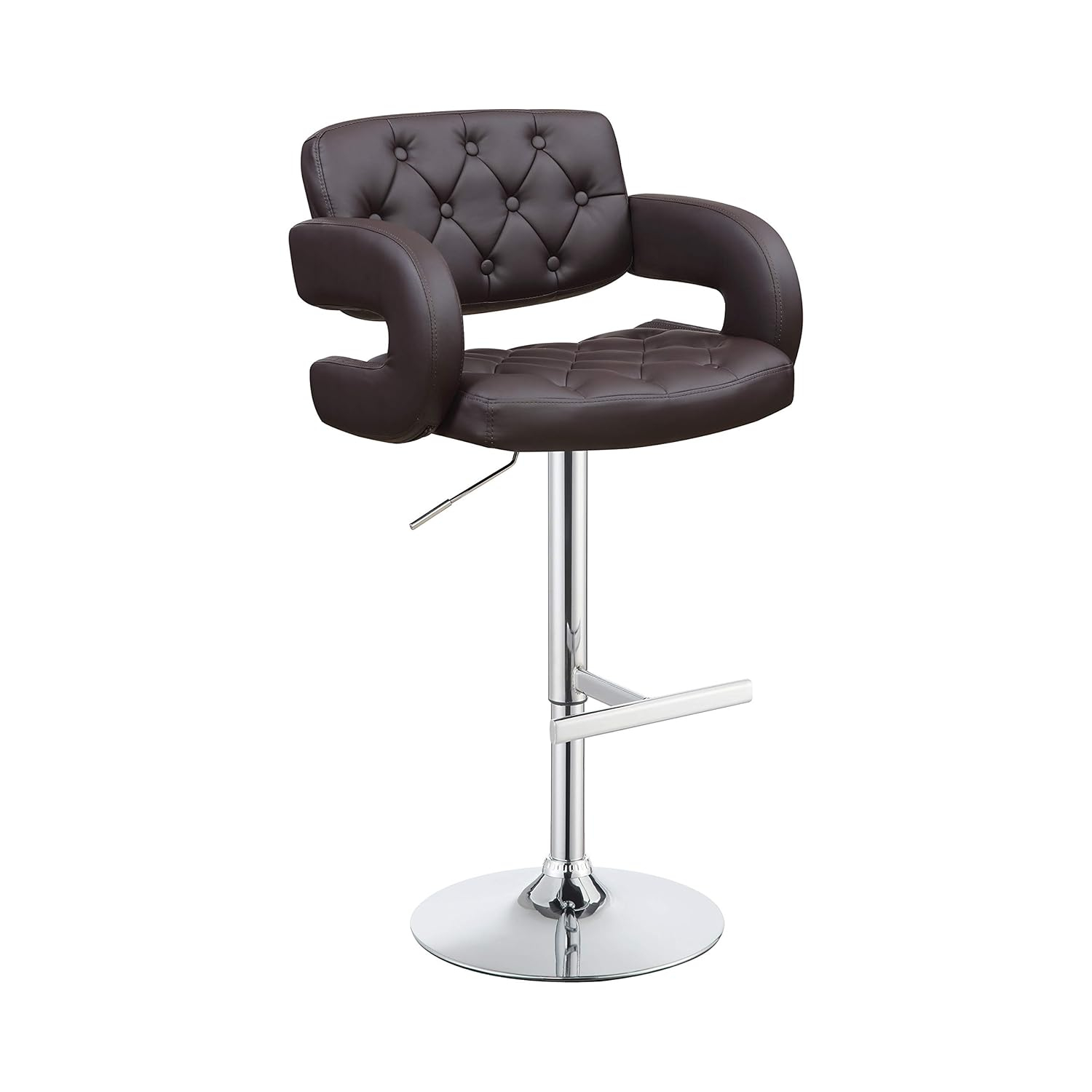 Brandi Adjustable Bar Stool Chrome and Brown