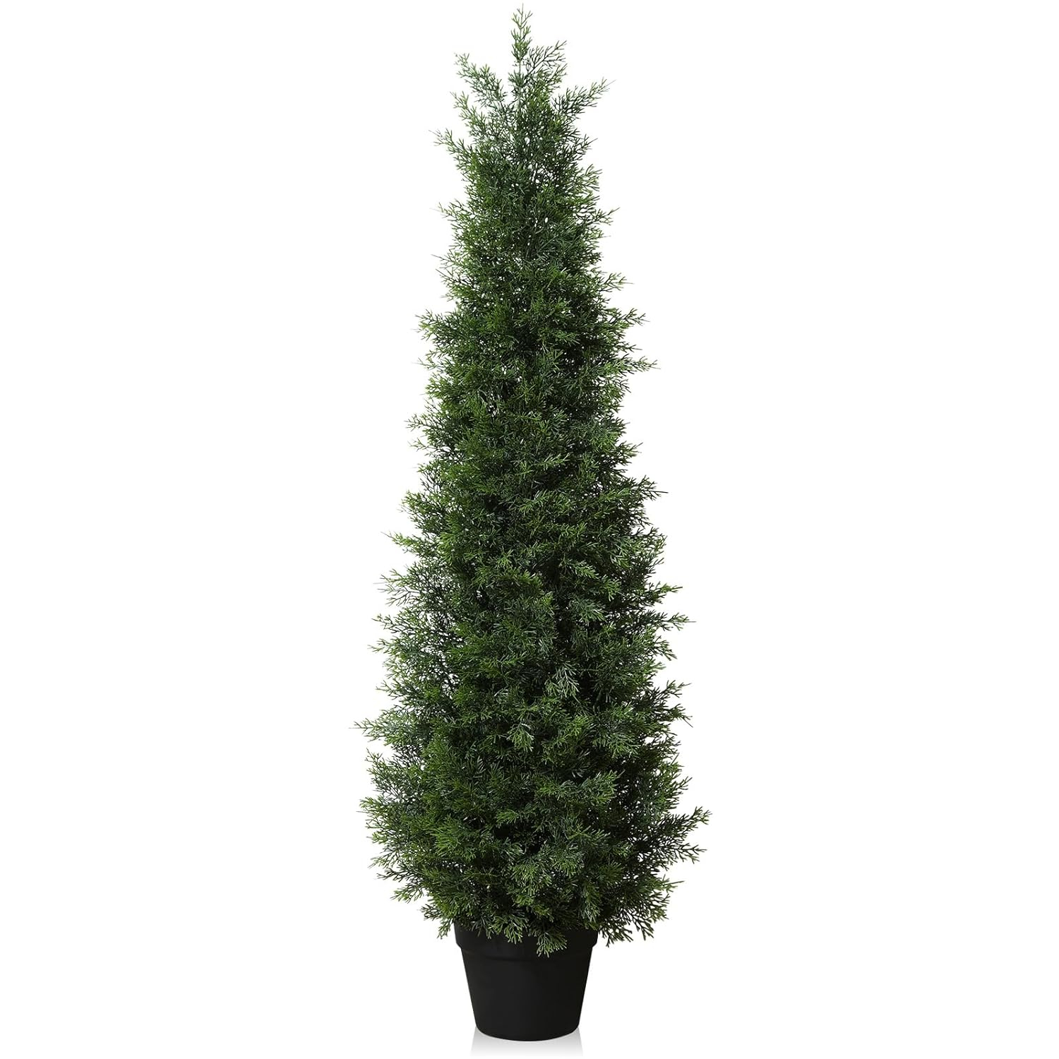 LOMANTO 4Ft Artificial Tree,Fake Topiary Cedar Tree for Indoor Outdoor,UV Rated Potted Plants for Porch Decor Faux Pine Tree for Perfect Housewarming 1Pack