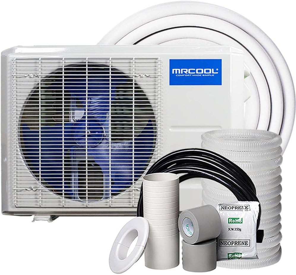18k BTU White Ductless Heat Pump Split System with Remote