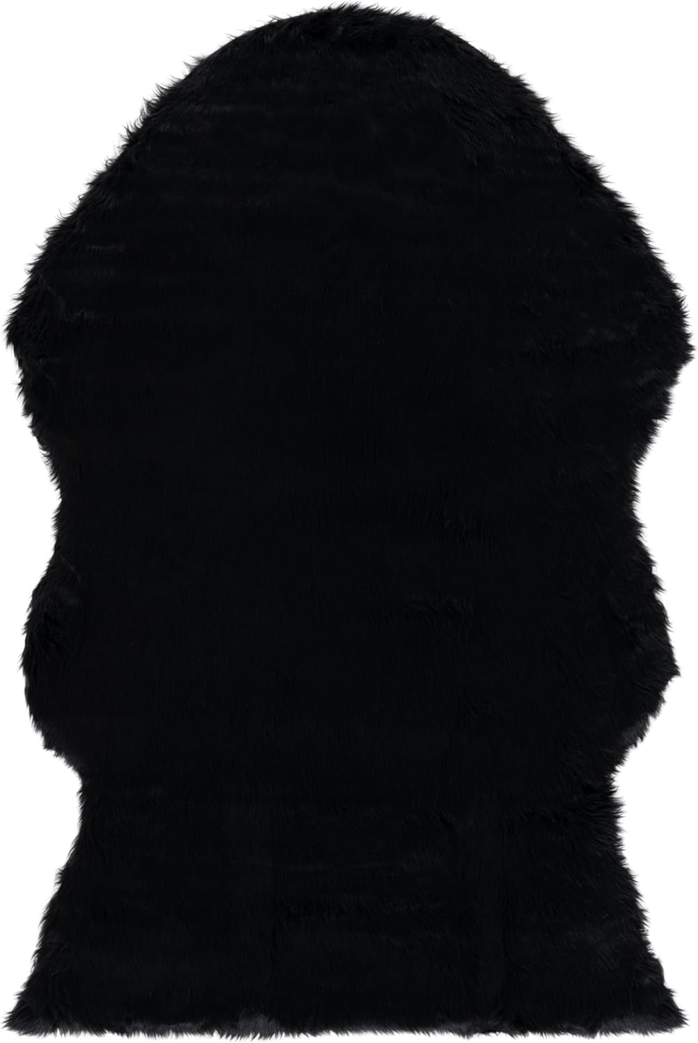 SAFAVIEH Faux Sheep Skin Jadyn Animal Area Rug, Black, 4' x 6'