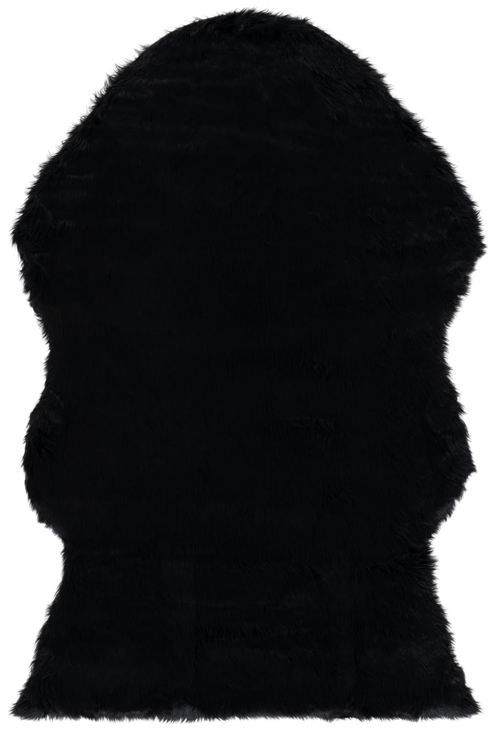 SAFAVIEH Faux Sheep Skin Jadyn Animal Area Rug, Black, 4' x 6'