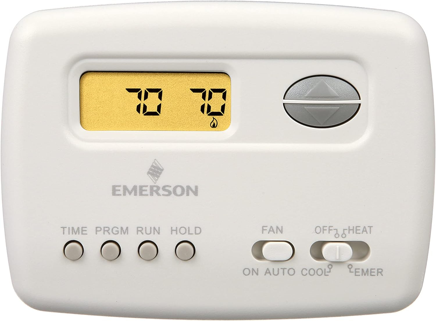 White Programmable Digital Heat Pump Thermostat with Mounting Hardware