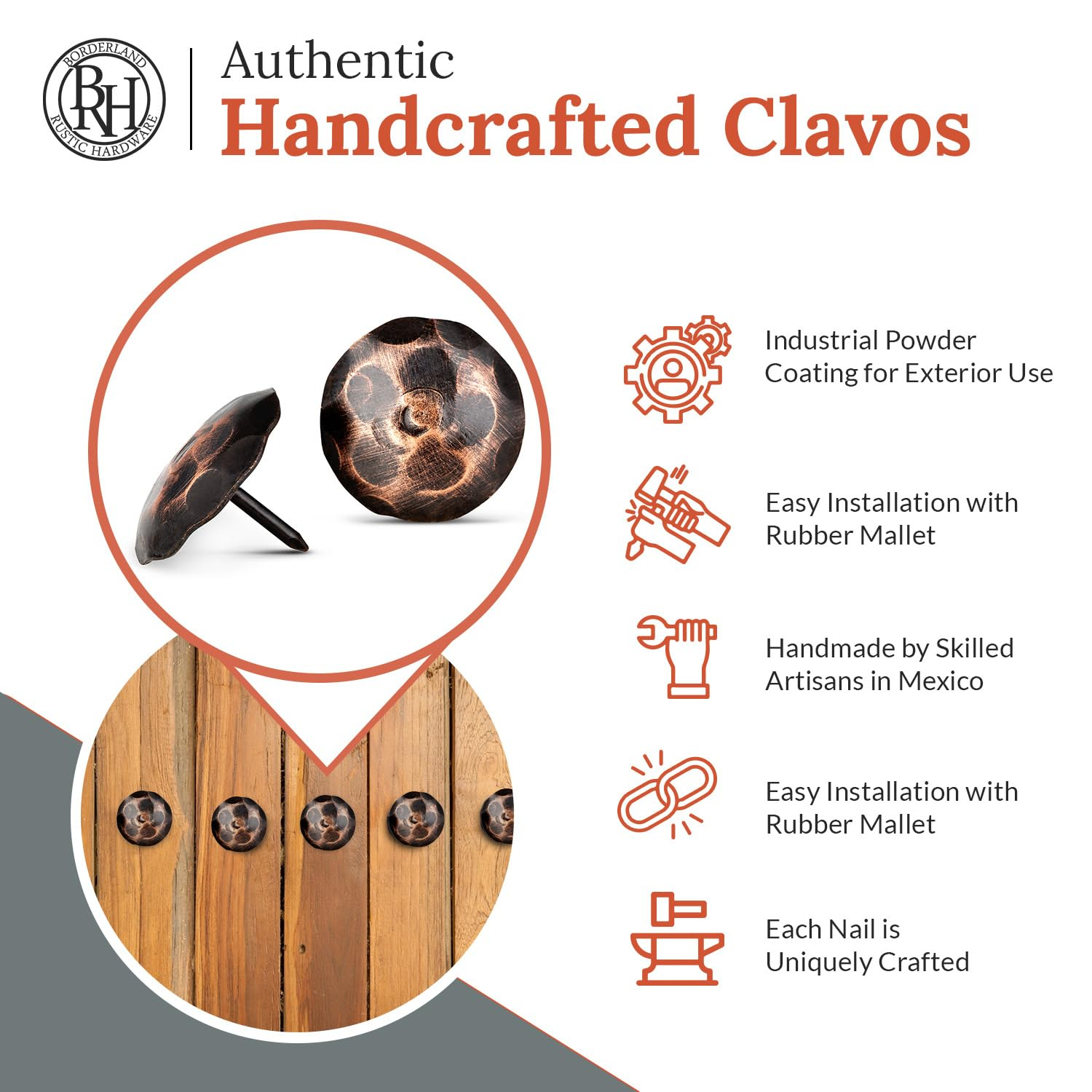 10 Pack 1.5 Inch Oil Rubbed Bronze Decorative Door Nail Clavos By Borderland Rustic Hardware