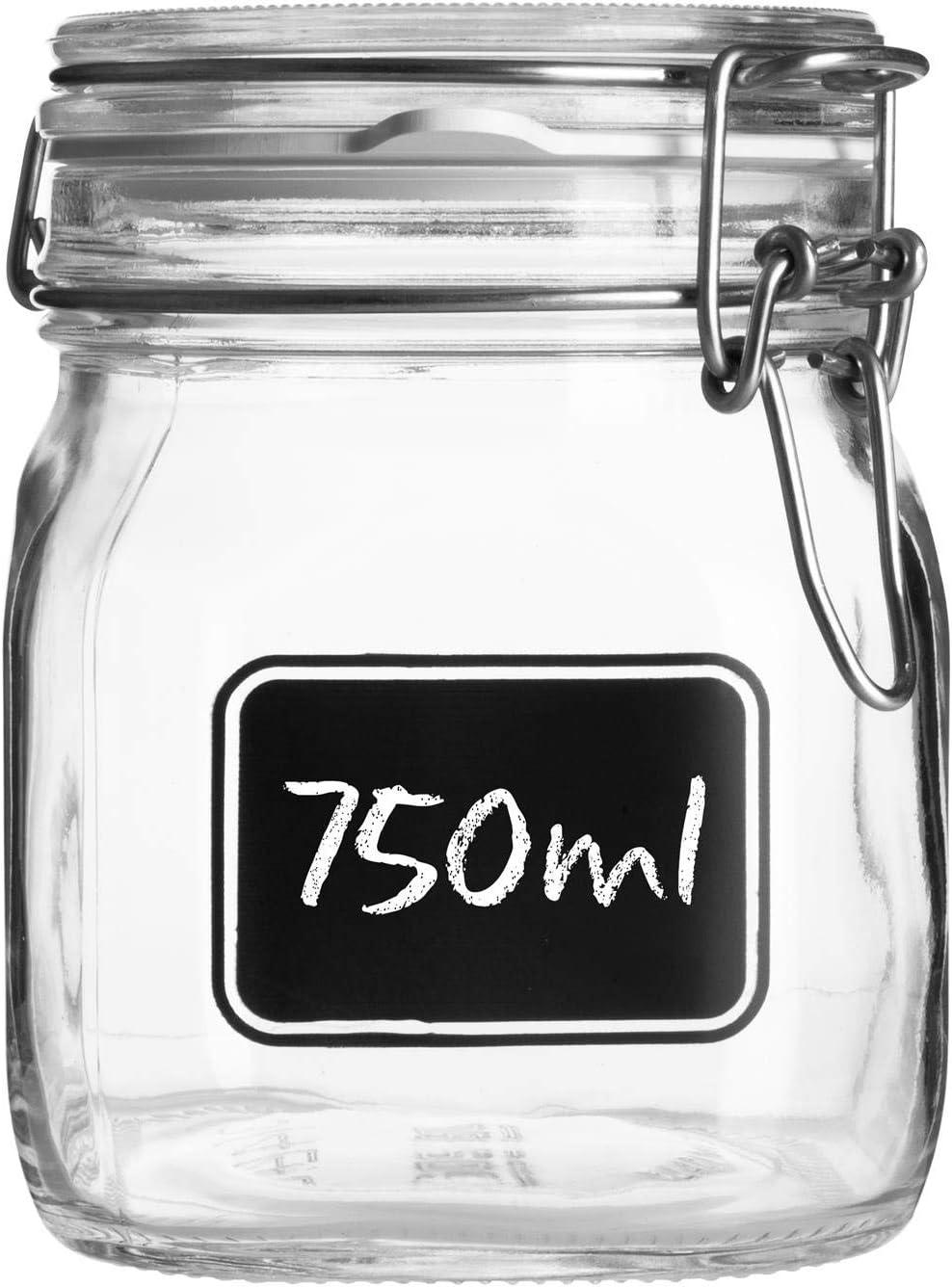 Bormioli Rocco Fido Airtight Vase with Chalkboard Label, Glass, L 1, Small