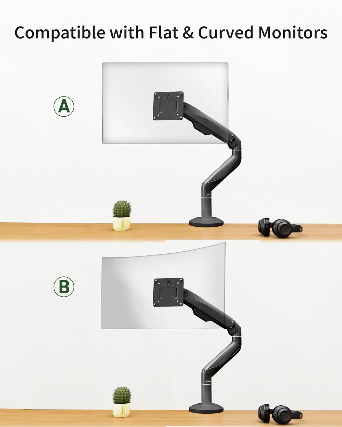 Single Monitor Mount for 17-49" Ultrawide Monitors Within 33.1 lbs - Heavy Duty Monitor Arm with VESA Mount, Single Monitor Arm Desk Mount, Adjustable Computer Monitor Stand, Black