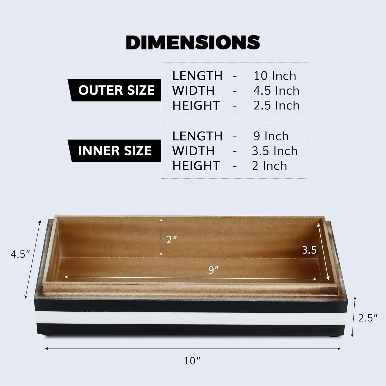 HANDICRAFTS HOME 10x4.5x2.5 Decorative Box Handmade Storage Organizer Boxes with Lids Keepsake Gift Trinket Box Display Box, Kept Dapper Gent