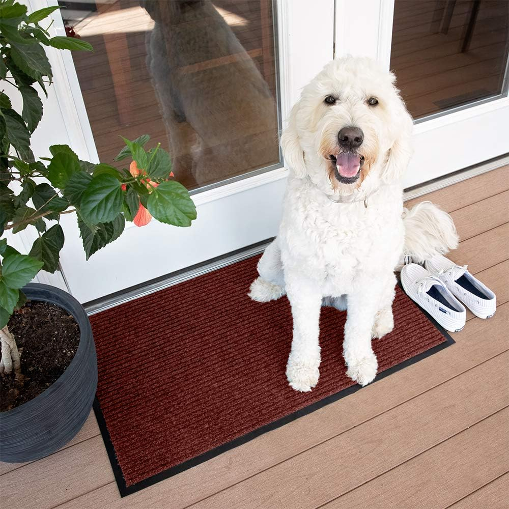 Notrax - 109S0034RB 109 Brush Step Entrance Mat, for Home or Office, 3' X 4' Red/Black 3' Width x 4' Length Red/Black Mat