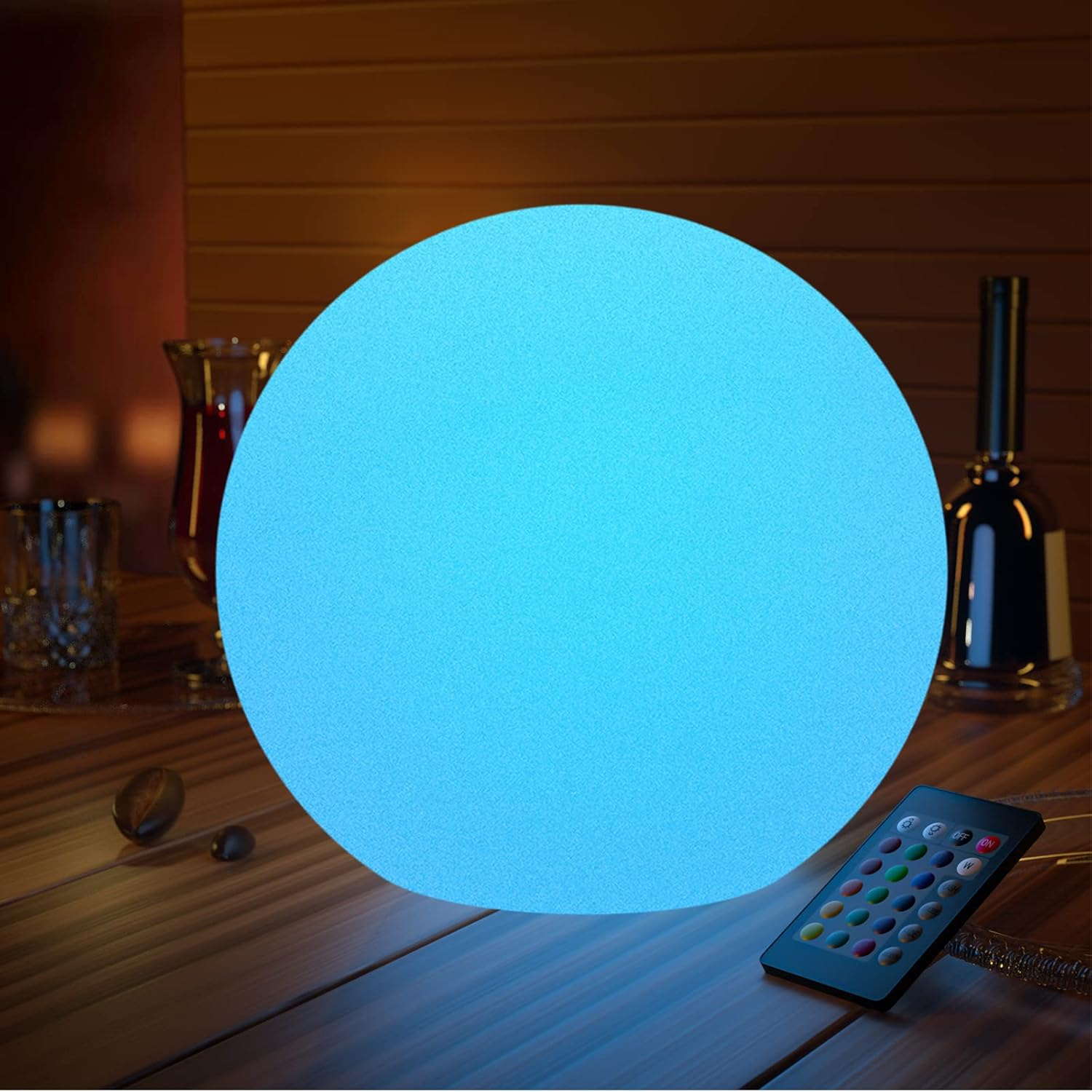 LOFTEK 8-inch LED Night Light Ball: 16 RGB Colors and Dimmable Globe Light with Remote, Upgraded Folding Handle, Seamless Matte Housing, Rechargeable IP65 Floating Pool Light, for Nursery or Decor