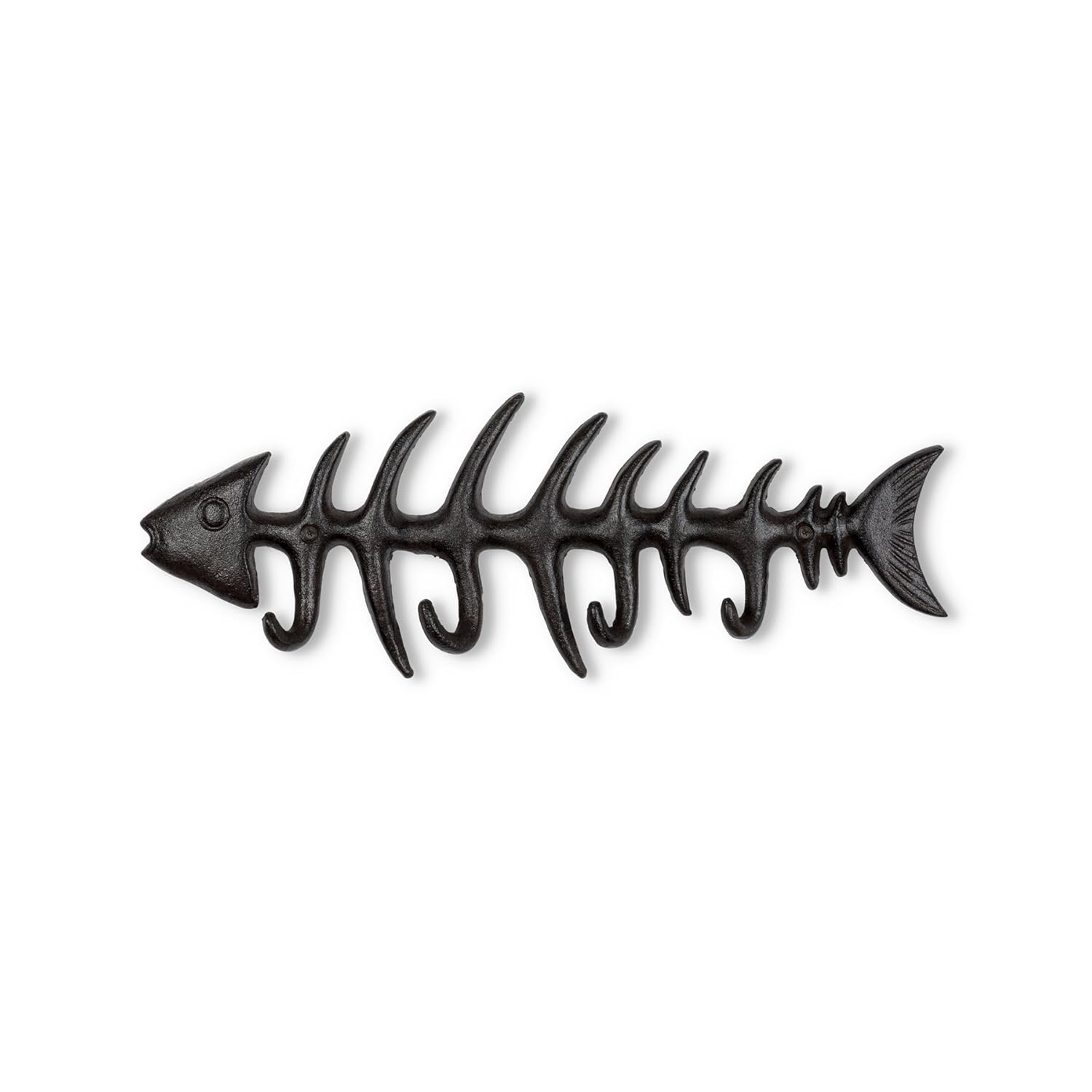 Abbott Collection AB-27-IRONAGE-235 13.5 in. Fish Bone Wall Hook, Dark Brown - Small
