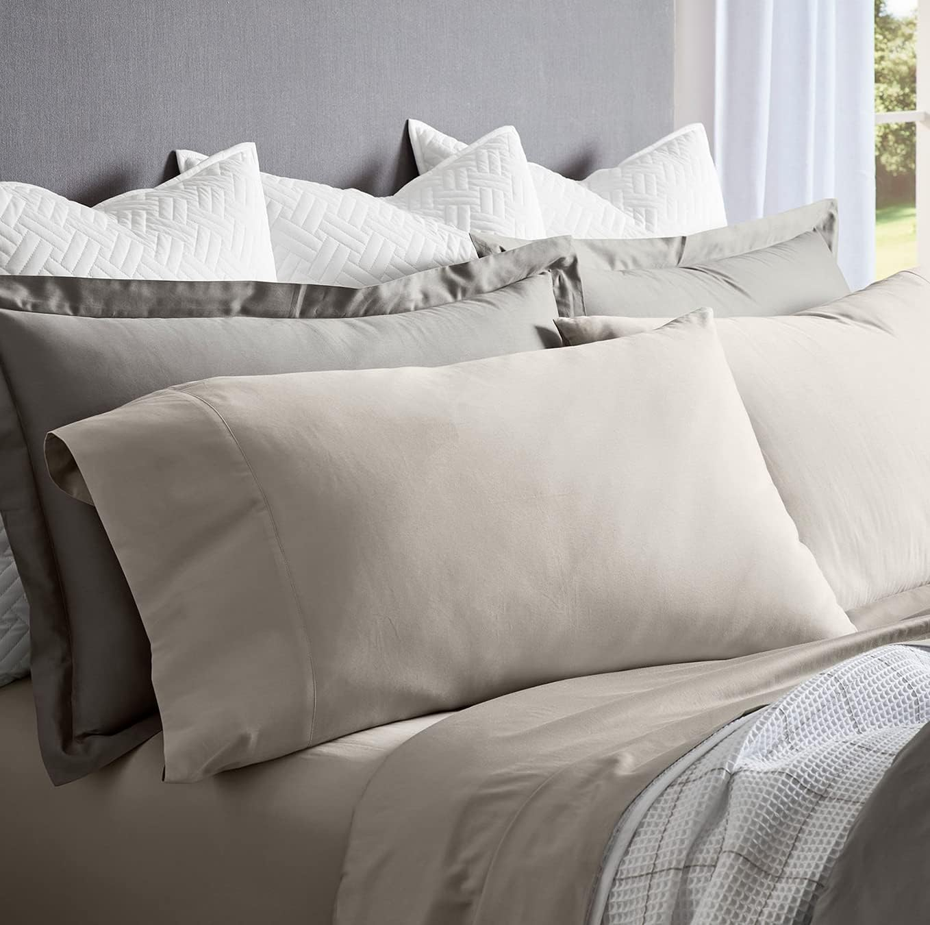 Twin Pewter Organic Cotton Percale Sheet Set