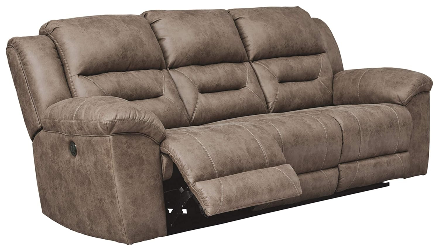 Signature Design by Ashley Stoneland Power Reclining Sofa in Chocolate