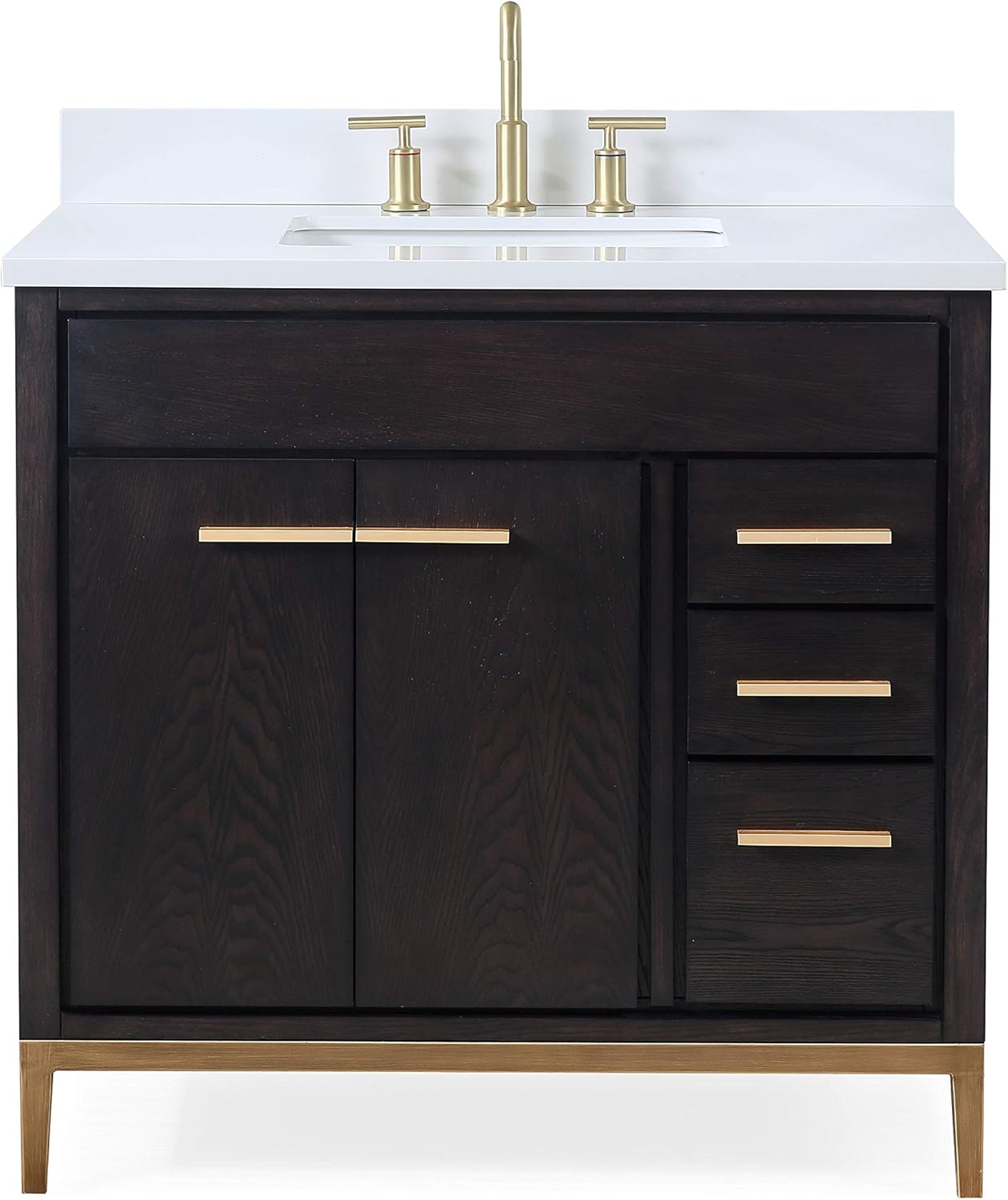 36" Tennant Brand Beatrice Modern Espresso Wenge Bathroom Sink Vanity TB-9838DK-V36