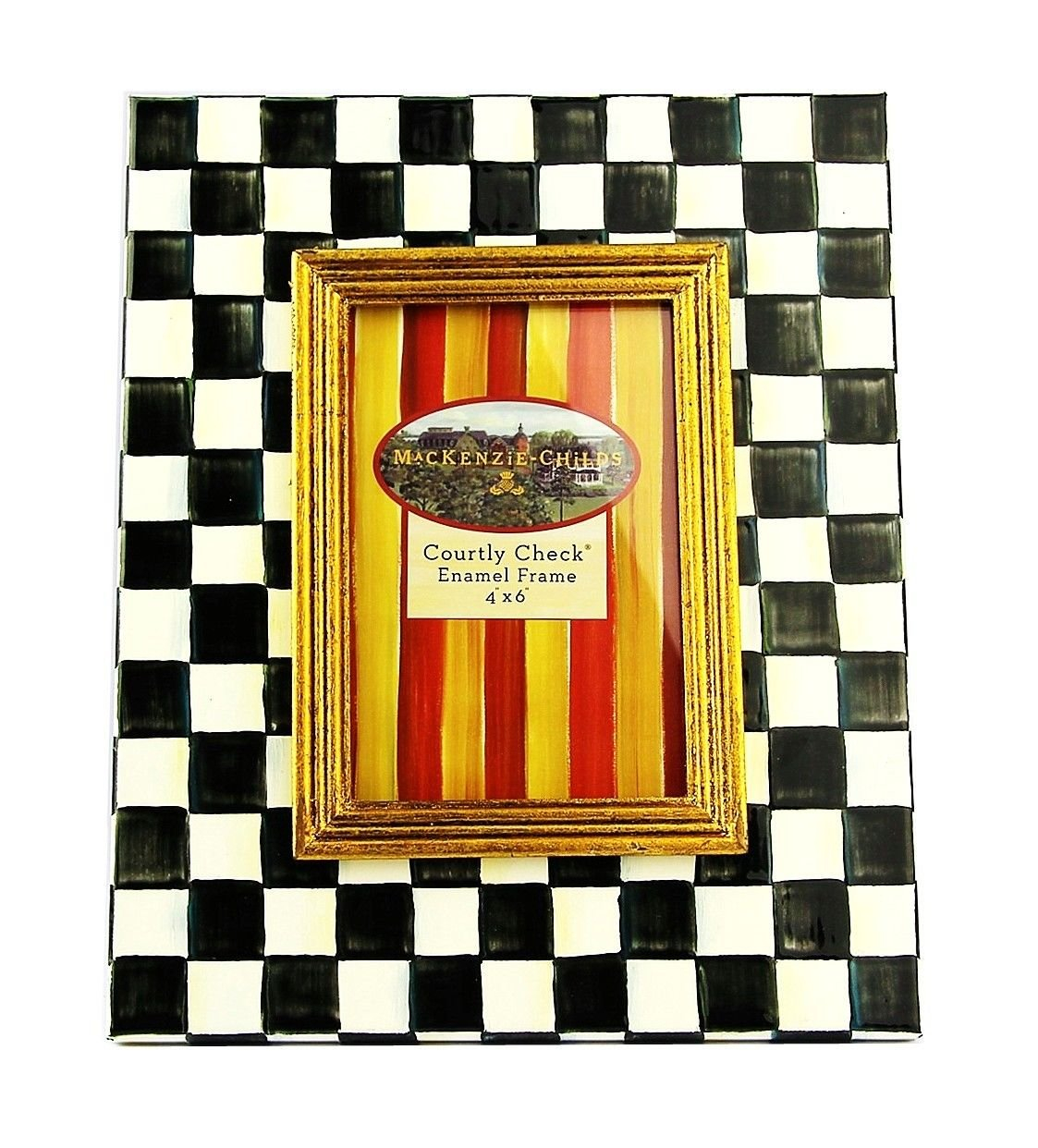 Classic Black and Gold Trim 4x6 Tabletop Photo Frame