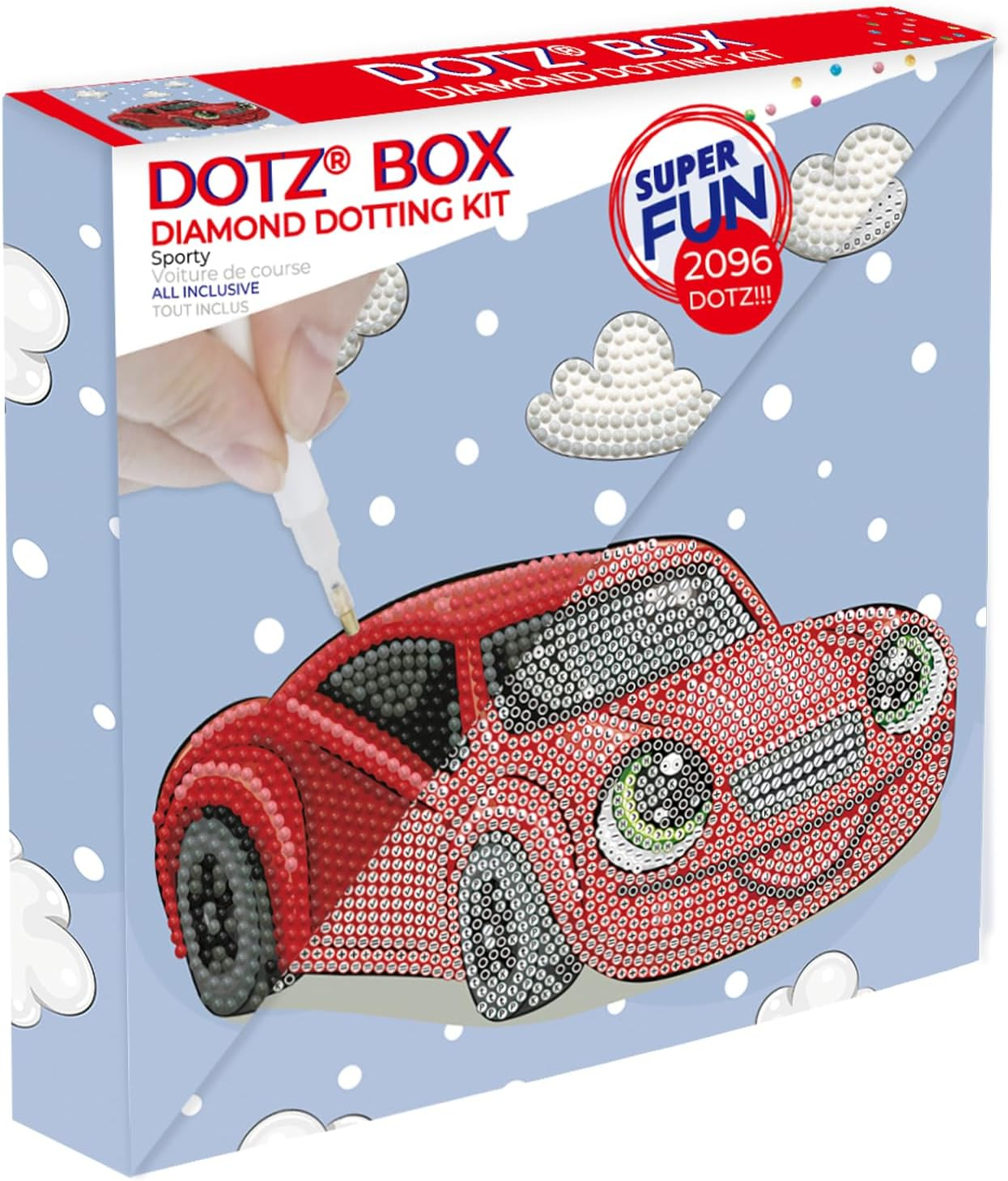 Sporty Red Car Diamond Painting Kit with 2096 Dotz