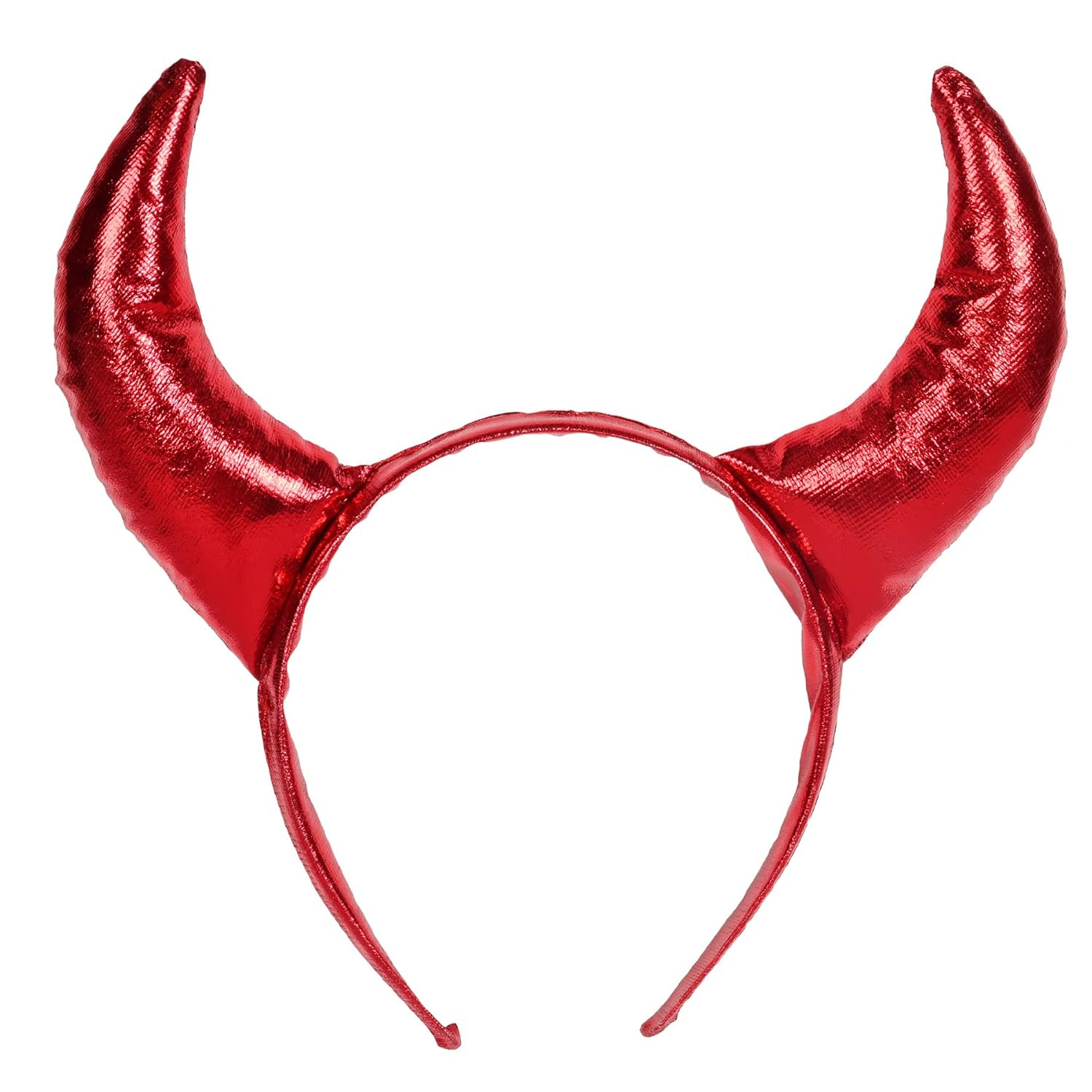 Shiny Red Fabric Devil Horns Headband for Cosplay