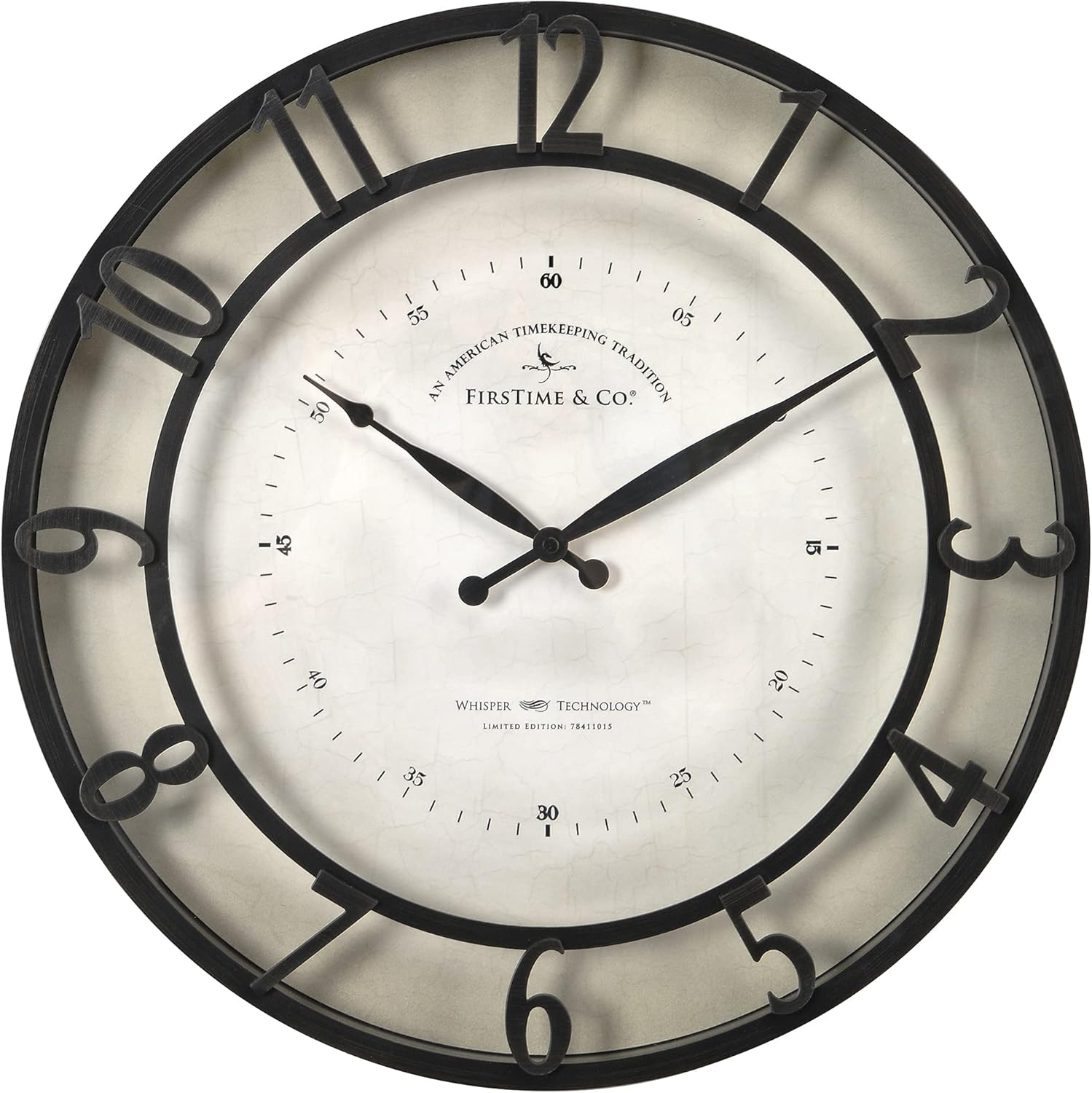 FirsTime & Co. Bronze Kensington Whisper Wall Clock, Traditional, Analog, 18 x 2 x 18 in