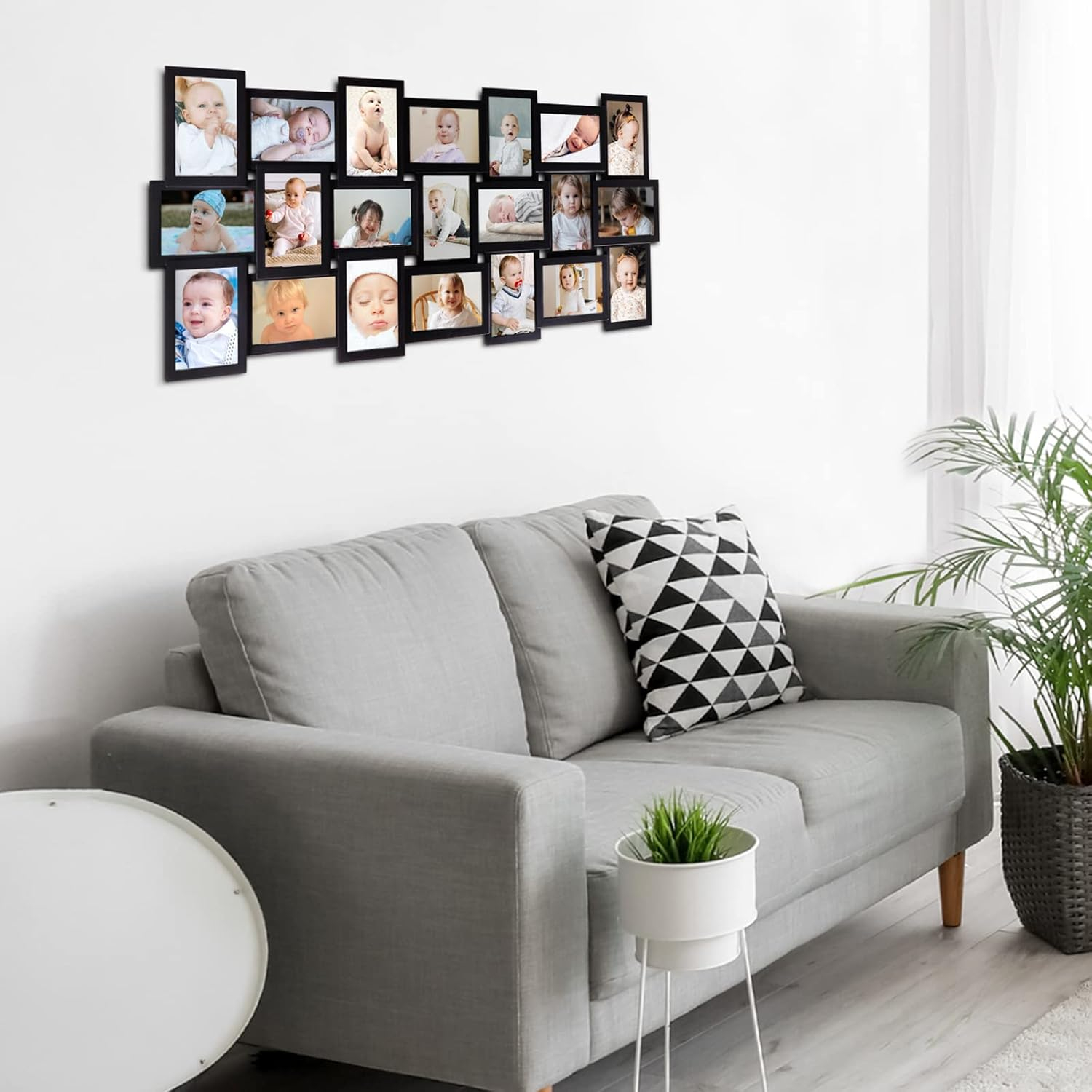 21 Openings Multiple Photo Frame Family Collage Picture Frames 6x4 Black For Wall
