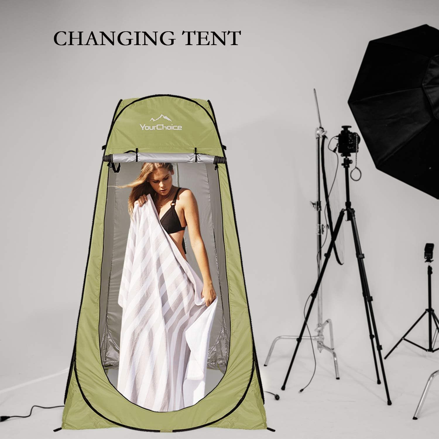 Your Choice Pop Up Privacy Shower Tent - Portable Changing Tent for Camping, Beach & Hiking - 6.2FT Lightweight with Carry Bag, Quick Setup & Full Coverage