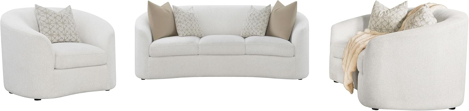 Coaster Rainn 3-piece Modern Fabric Upholstered Tight Back Living Room Set Latte