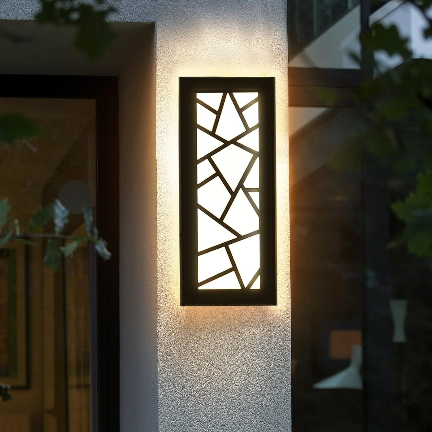 Outdoor Wall Lights 11.8inch Modern Outdoor Wall Sconce LED Long Wall Sconces Black Front Porch Light Waterproof Led Wall Light IP67 3000K Exterior Lighting fixtures
