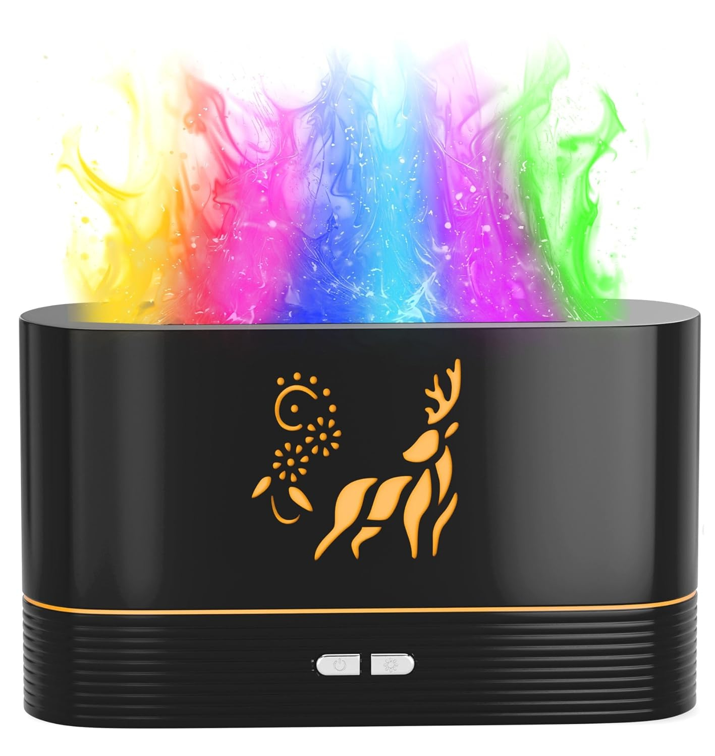 NABSAK 7 Colors Flame Diffuser Humidifier, Quiet Remotely Controlled – Black