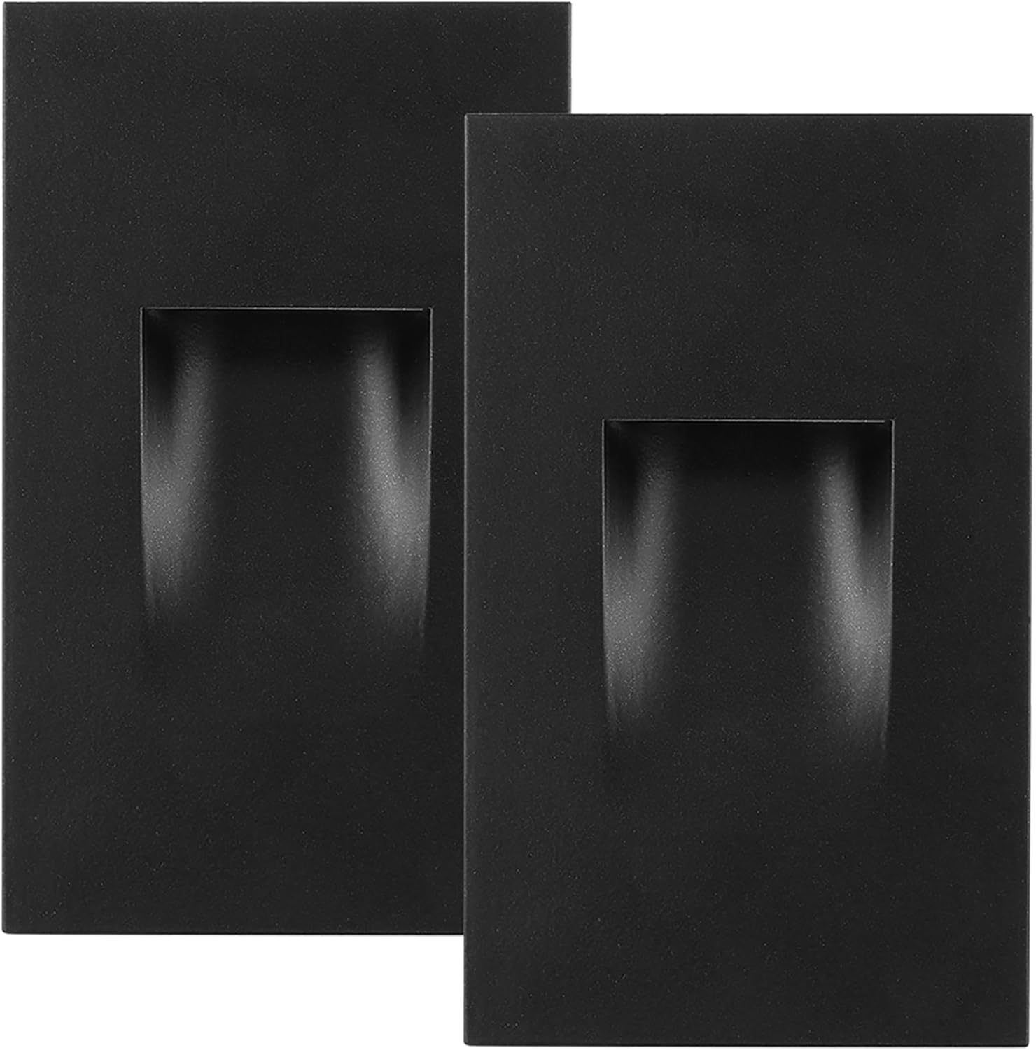 Vertical LED Step Light, Indoor/Outdoor Stair Light, 3 CCT Color Selectable 3000K/4000K/5000K, Black (2-Pack)