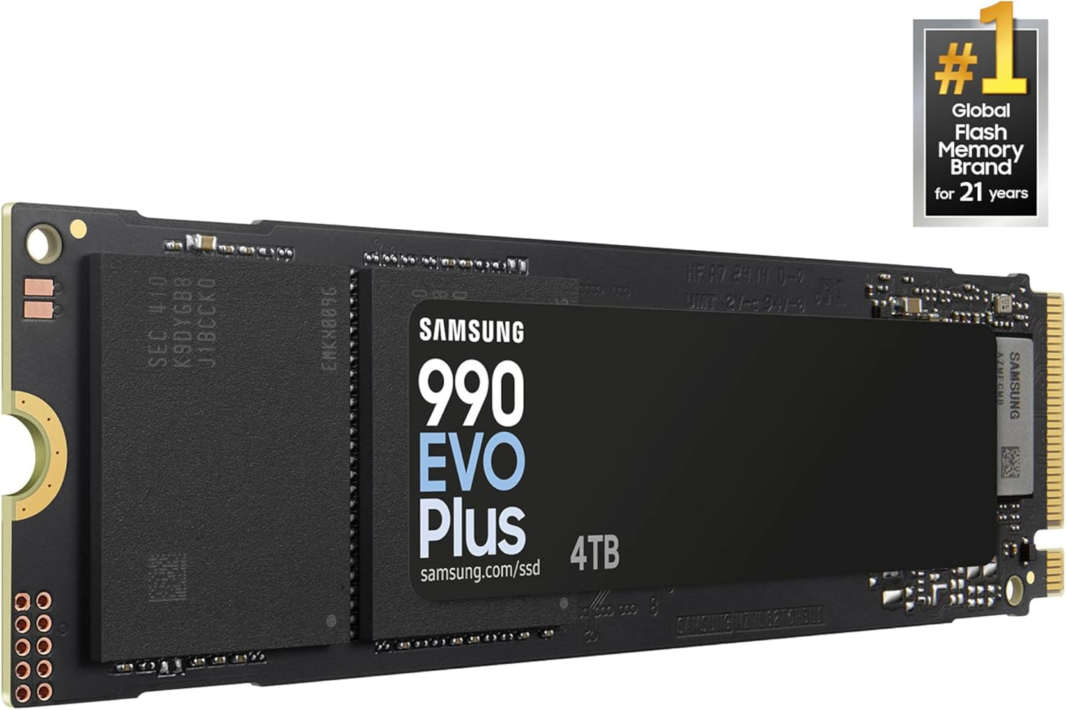SAMSUNG 990 EVO PLUS SSD 4TB, PCIe Gen 4x4 | Gen 5x2 M.2 2280, Speeds Up-to 7,250 MB/s, Upgrade Storage for PC/Laptops, HMB Technology and Intelligent Turbowrite 2.0 (MZ-V9S4T0B/AM)