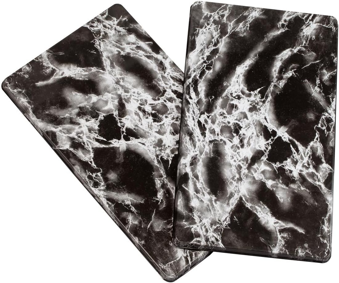 Black Faux Marble Enamel Gas and Electric Stove Burner Covers