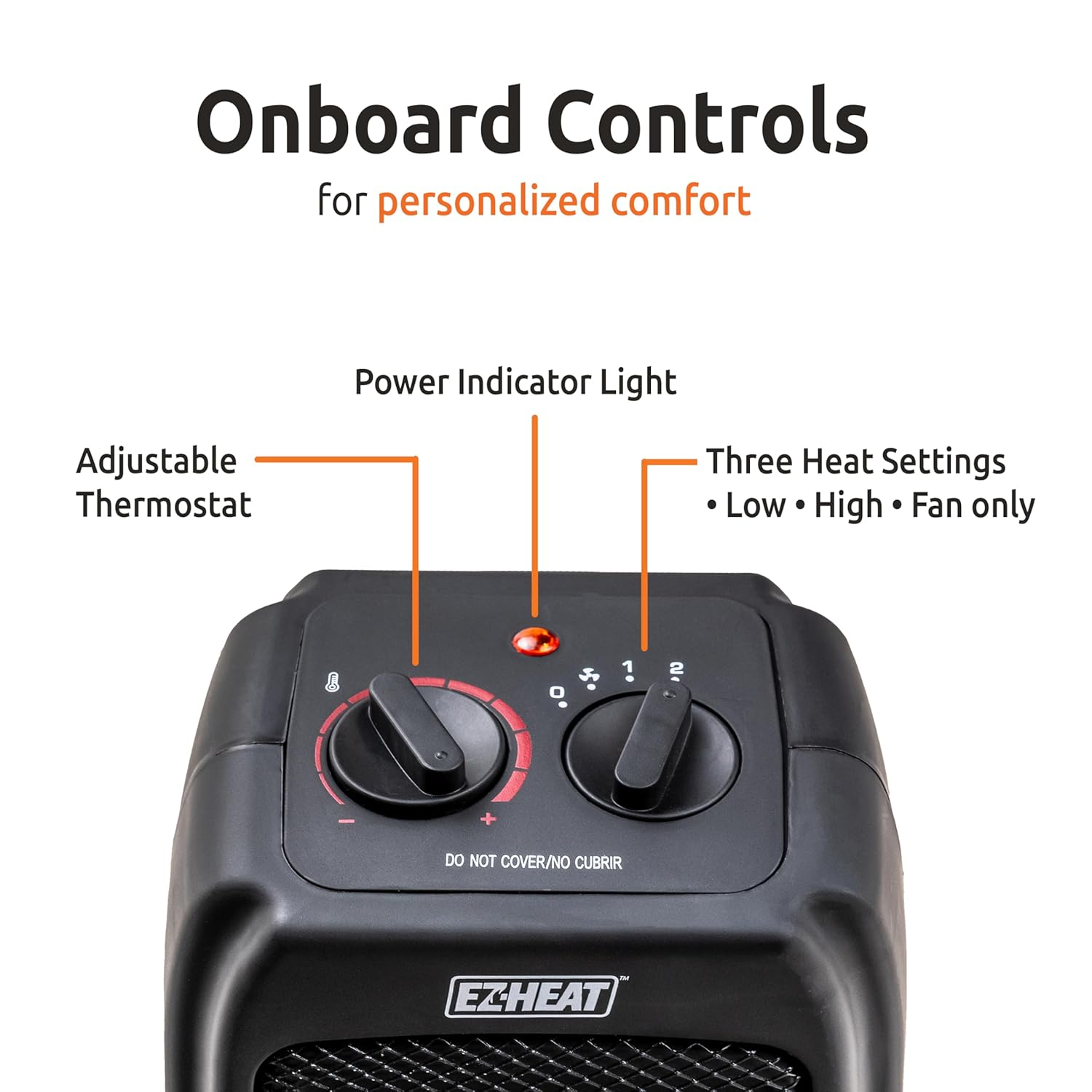 EZ-Heat Personal Ceramic Desktop Space Heater with Thermostat