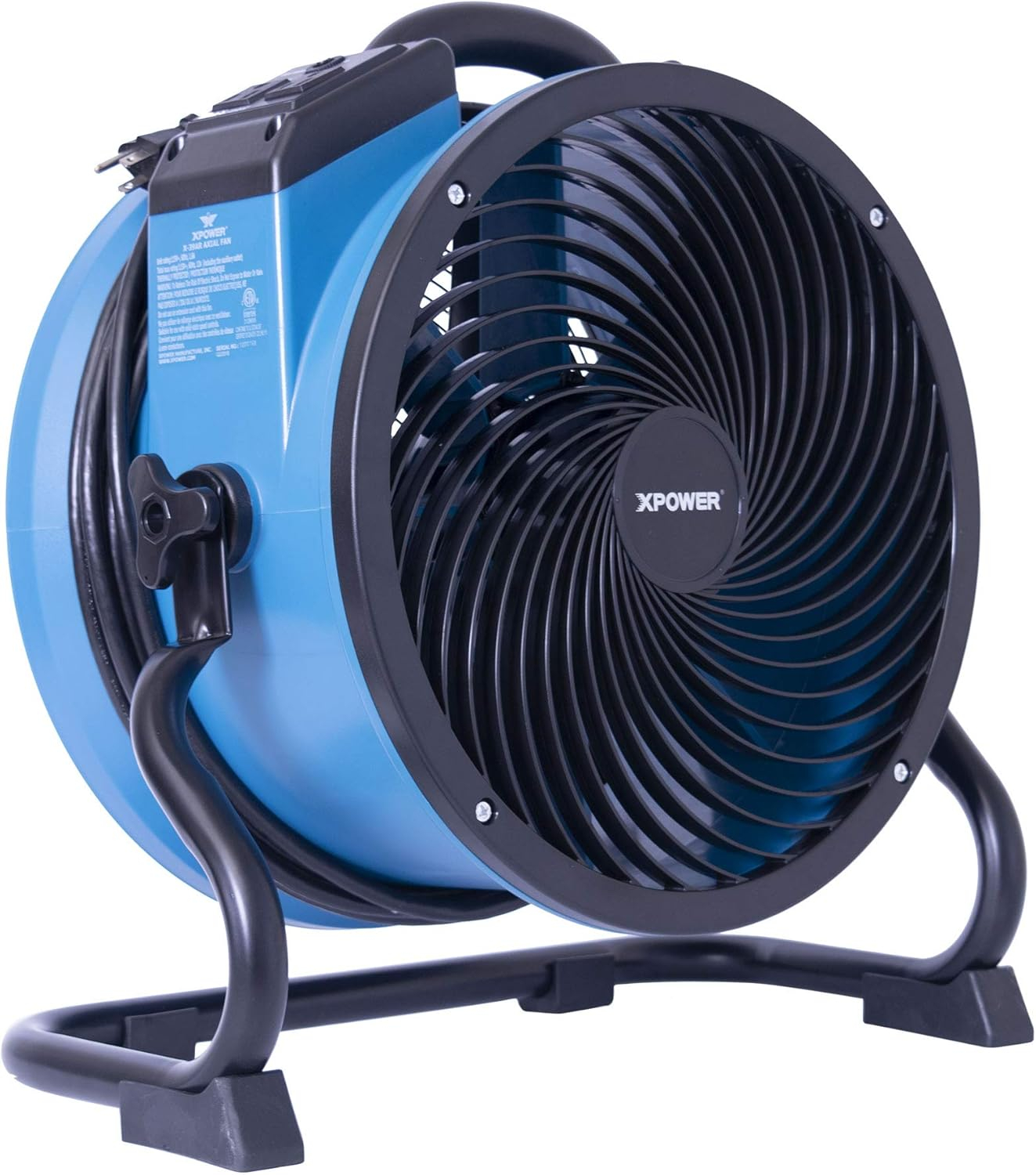 XPOWER Blue Industrial Axial Air Mover Blower Fan with Variable Speed Control