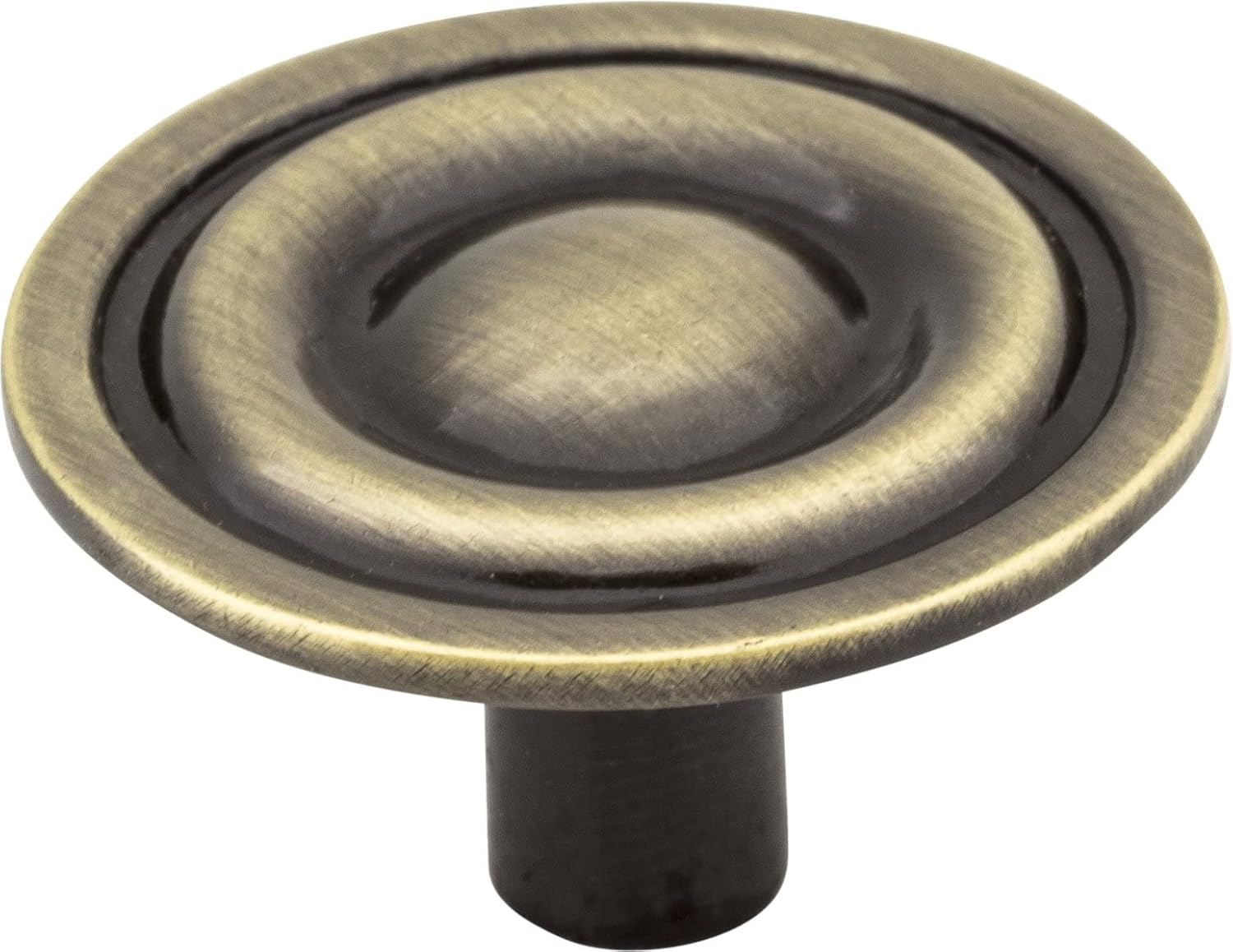 Antique Brass Round Cabinet Knob with Mounting Hardware