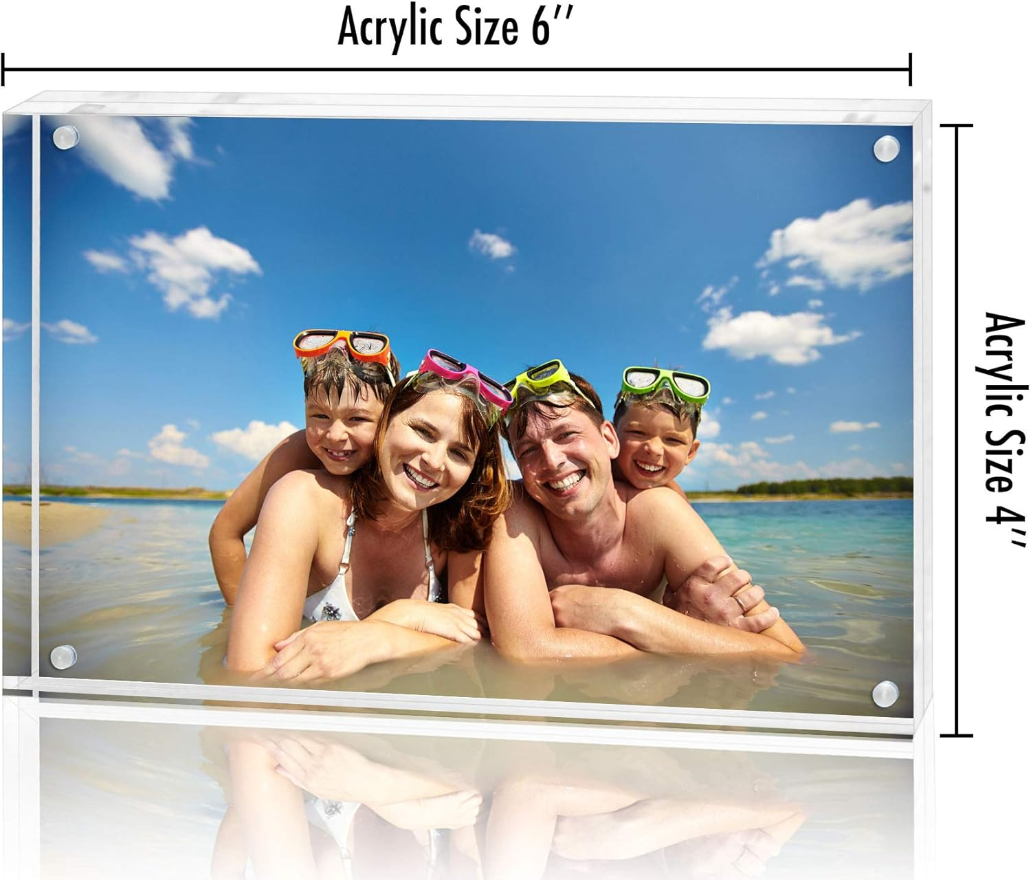 4x6 Acrylic Picture Frame - Clear Magnetic Photo Frame for Tabletop Display - Sleek and Stylish Plexiglass Frame - Horizontal and Vertical Format - Ideal for Home Décor and Gifts