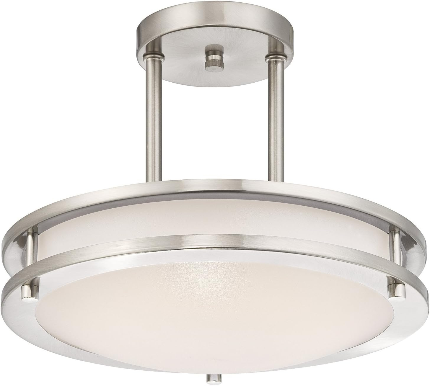 12" LED Semi Flush Mount Ceiling Fixture, Brushed Nickel
