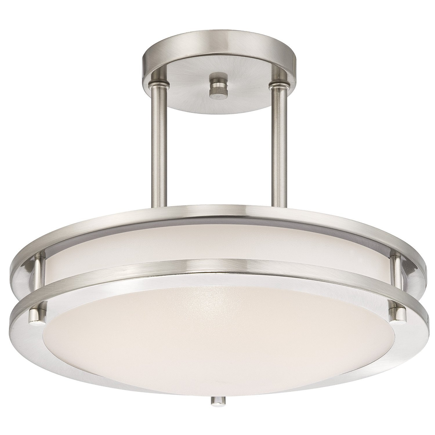 12" LED Semi Flush Mount Ceiling Fixture, Brushed Nickel