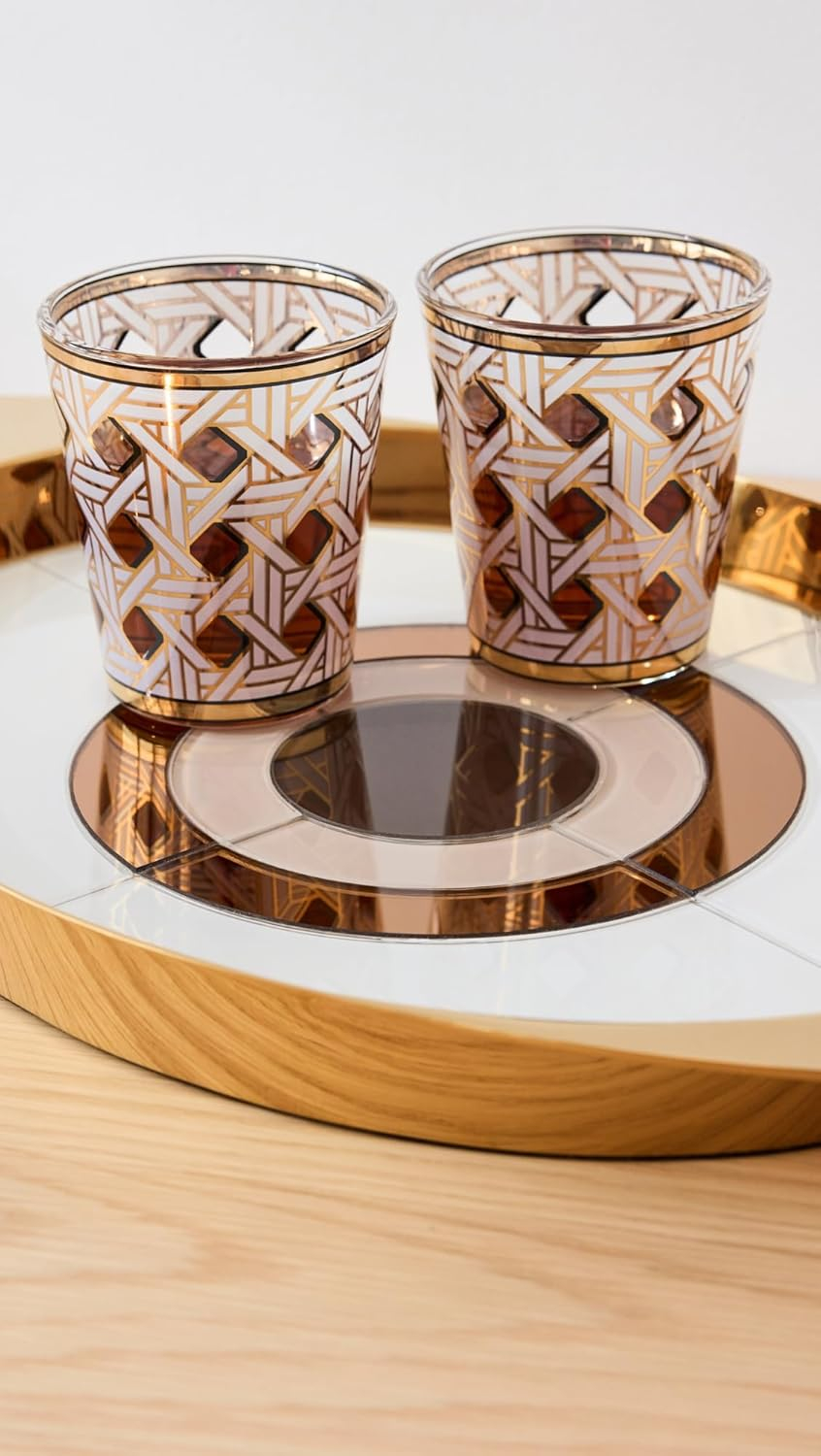Jonathan Adler Basketweave Glassware Set (Set of 4)