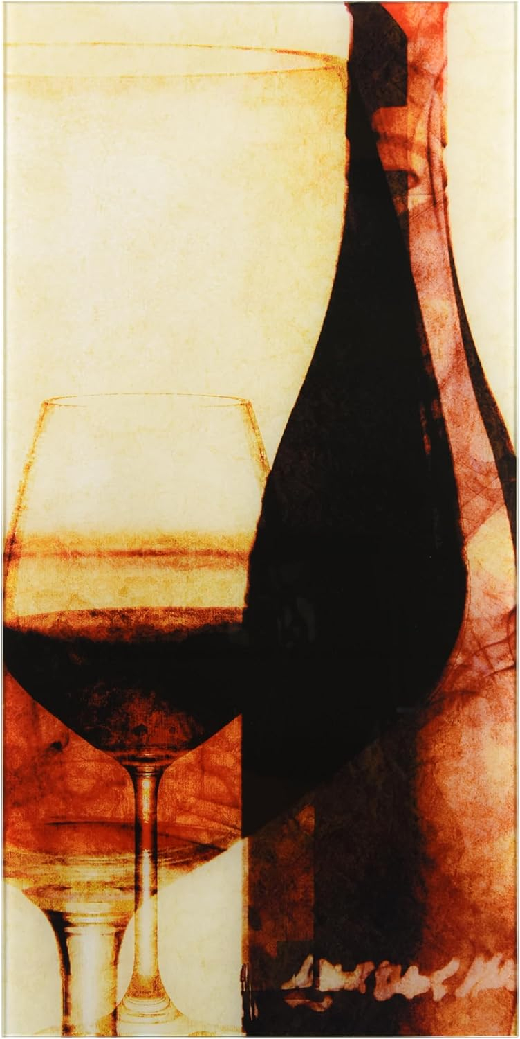 "Smokey Wine I B" Frameless Free Floating Reverse Printed Tempered Art Glass Wall Art