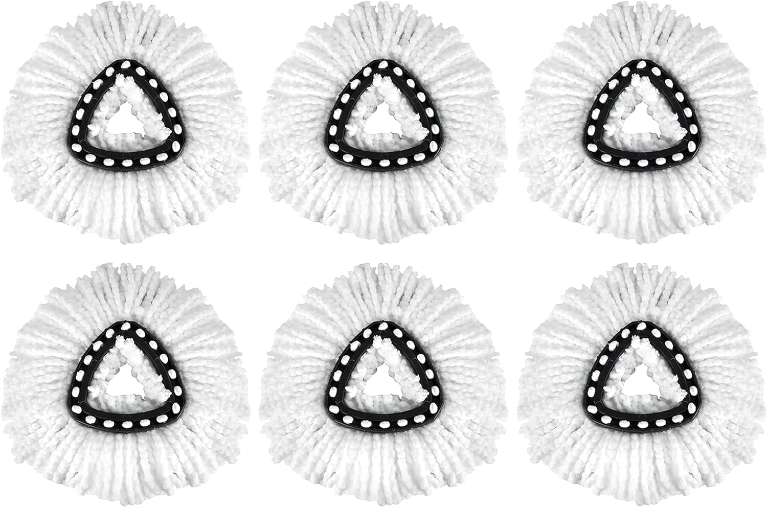 6 Pack EasyWring Spin Mop Refill - Compatible with O-Ceda, Microfiber Floor Spinning Heads Mop Head Replacement