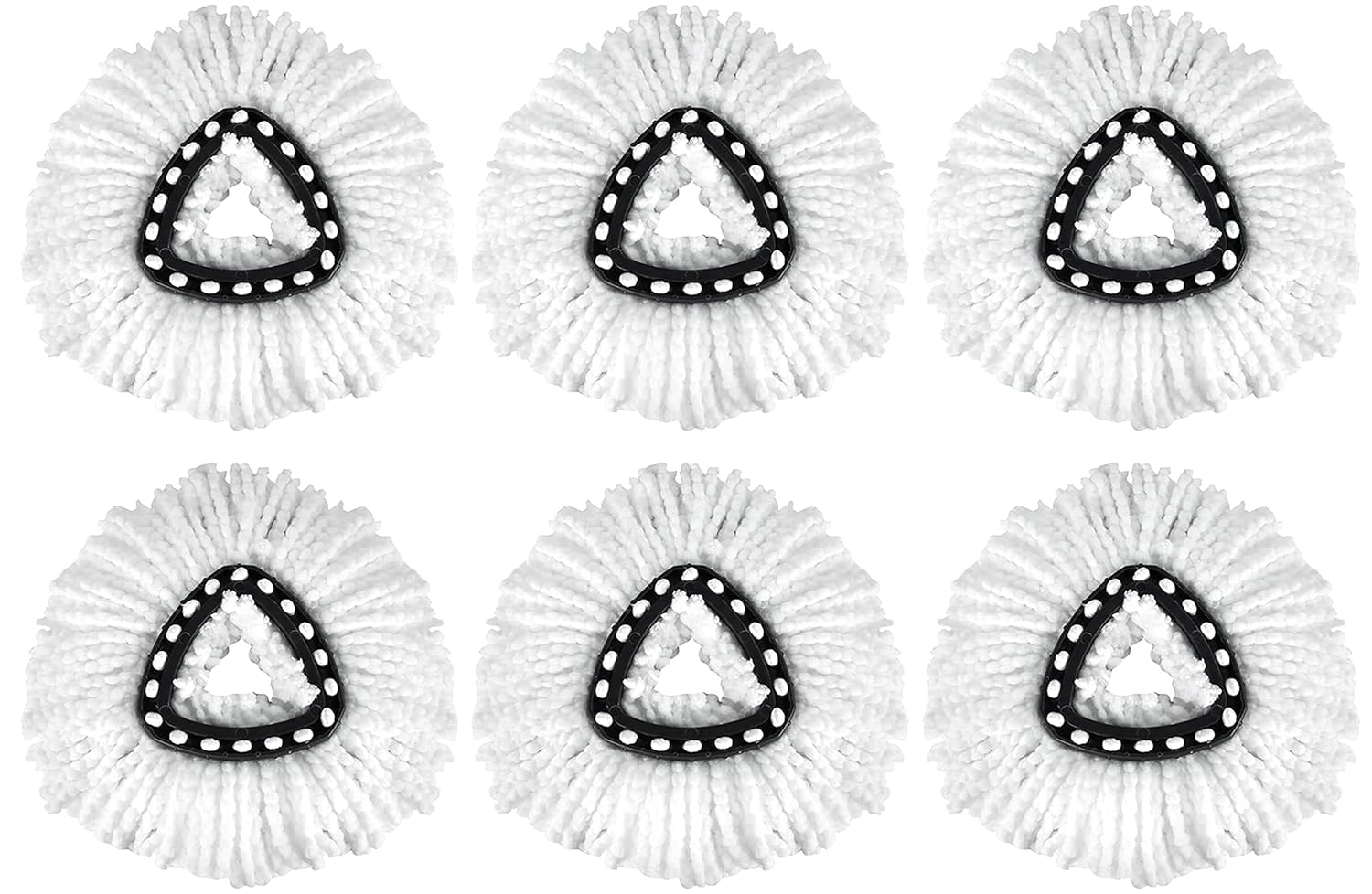 6 Pack EasyWring Spin Mop Refill - Compatible with O-Ceda, Microfiber Floor Spinning Heads Mop Head Replacement