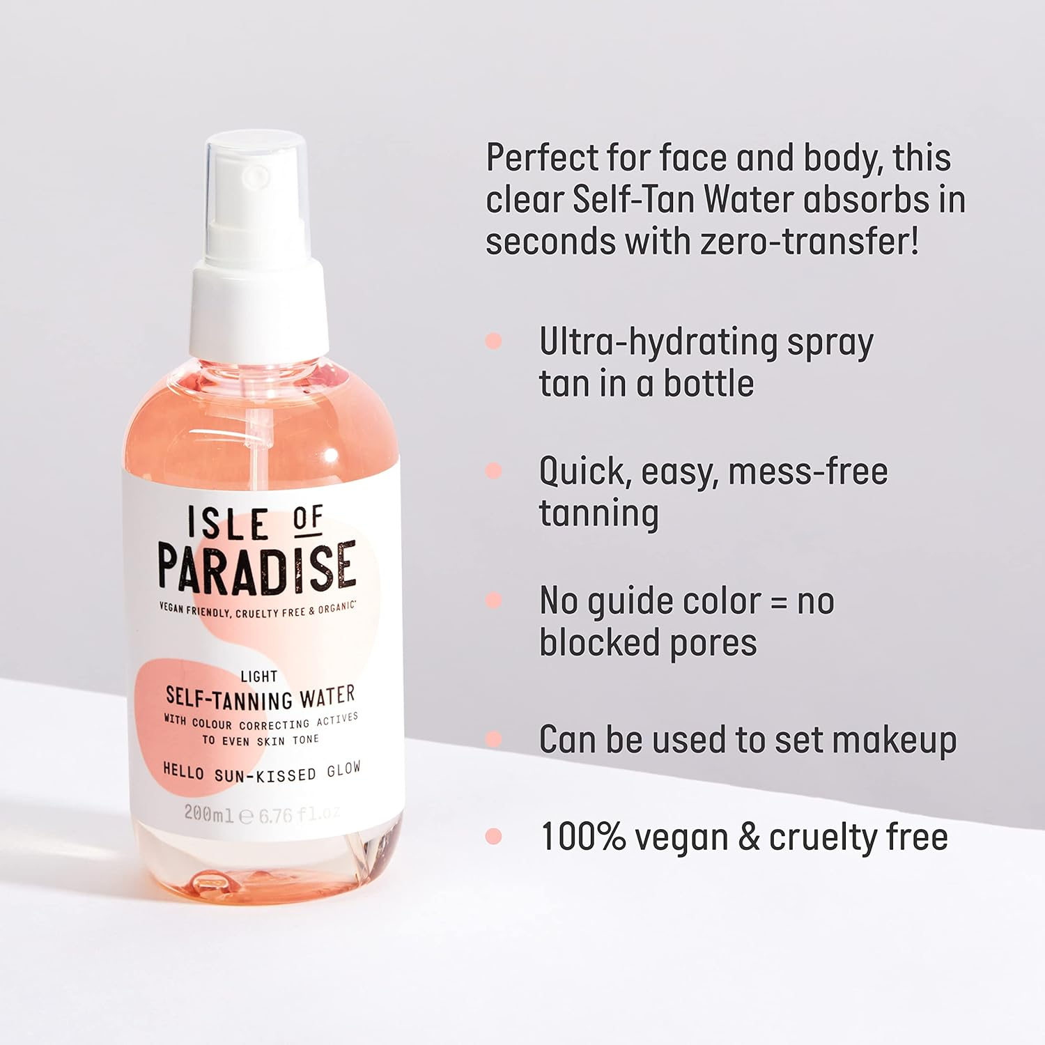 Light Self-Tanning Water Spray for Face with Color Correcting Actives