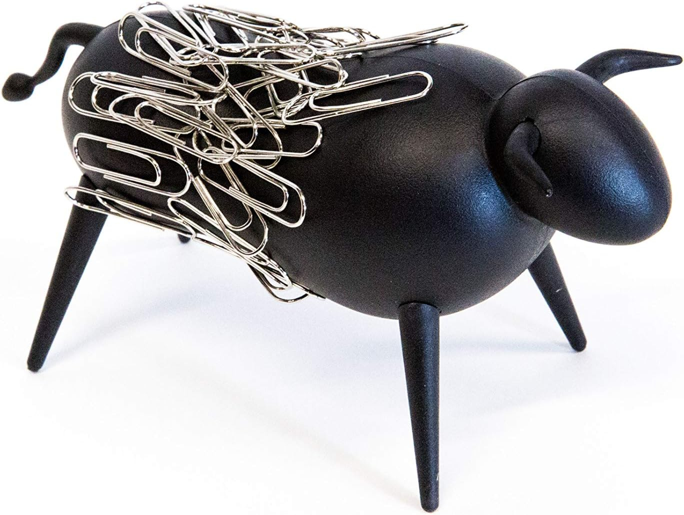 Magnetic Bull Paperclip Holder - Funny Office Desk Accessories, Secure Magnetic Paper Clip Holder, Holds Staples, Paper Clips, Bobby Pins, AND MORE, Fun Magnetic Desk Organizer