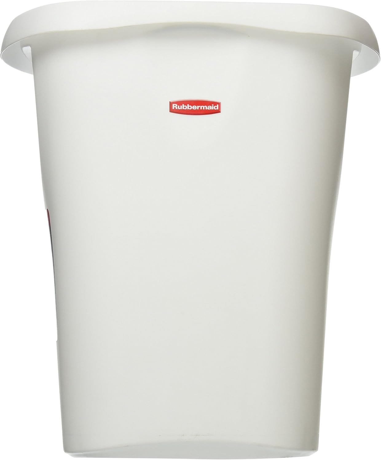 White Rectangular 3-Gallon Plastic Open-Top Trash Can