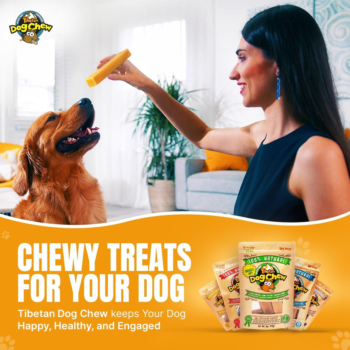 Medium Natural Yak Cheese Dog Chew Sticks for Dental Care