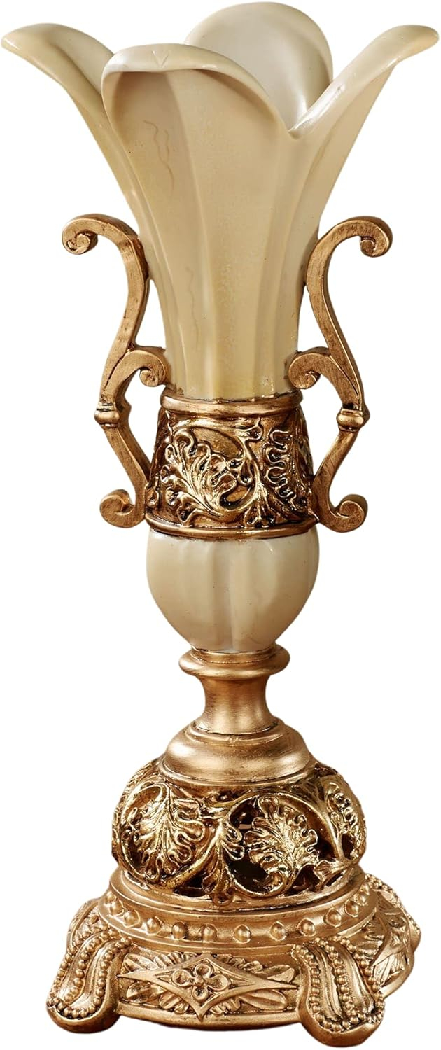 Chalmette Table Vase Gold/Ivory Gold/Ivory 7 inch d x 15 inch h