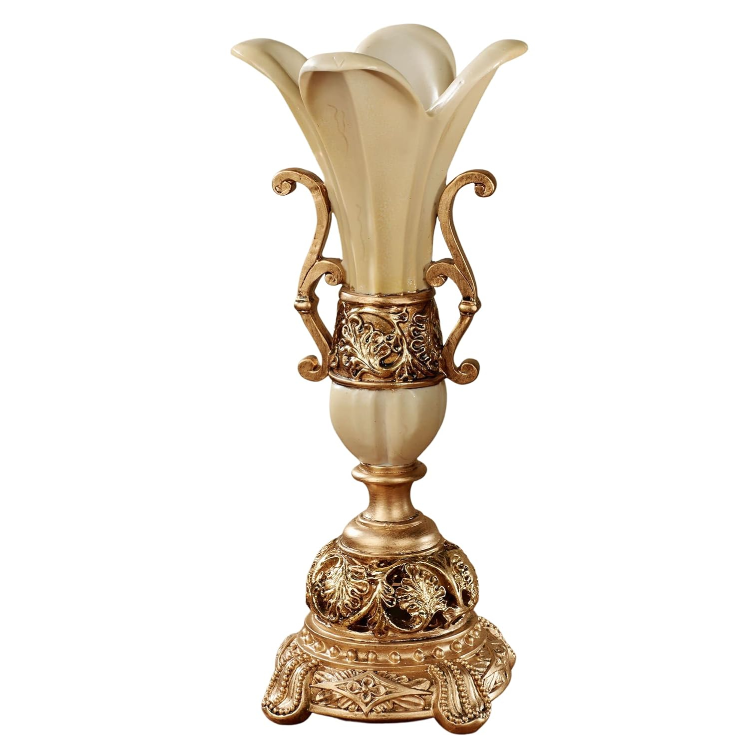Chalmette Table Vase Gold/Ivory Gold/Ivory 7 inch d x 15 inch h