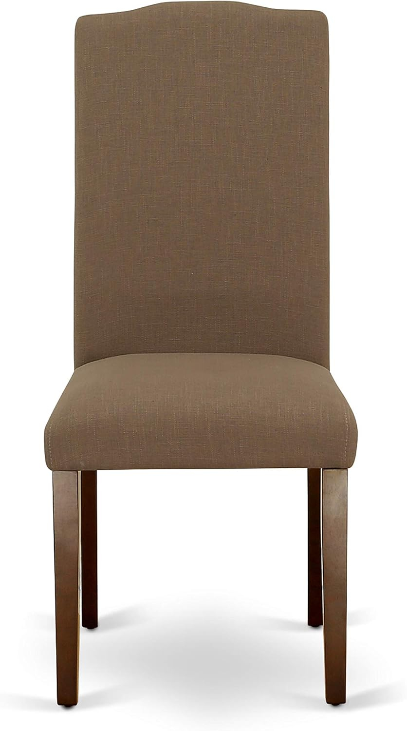 East West Furniture Encinal 40" Fabric Dining Chairs in Coffee (Set of 2)