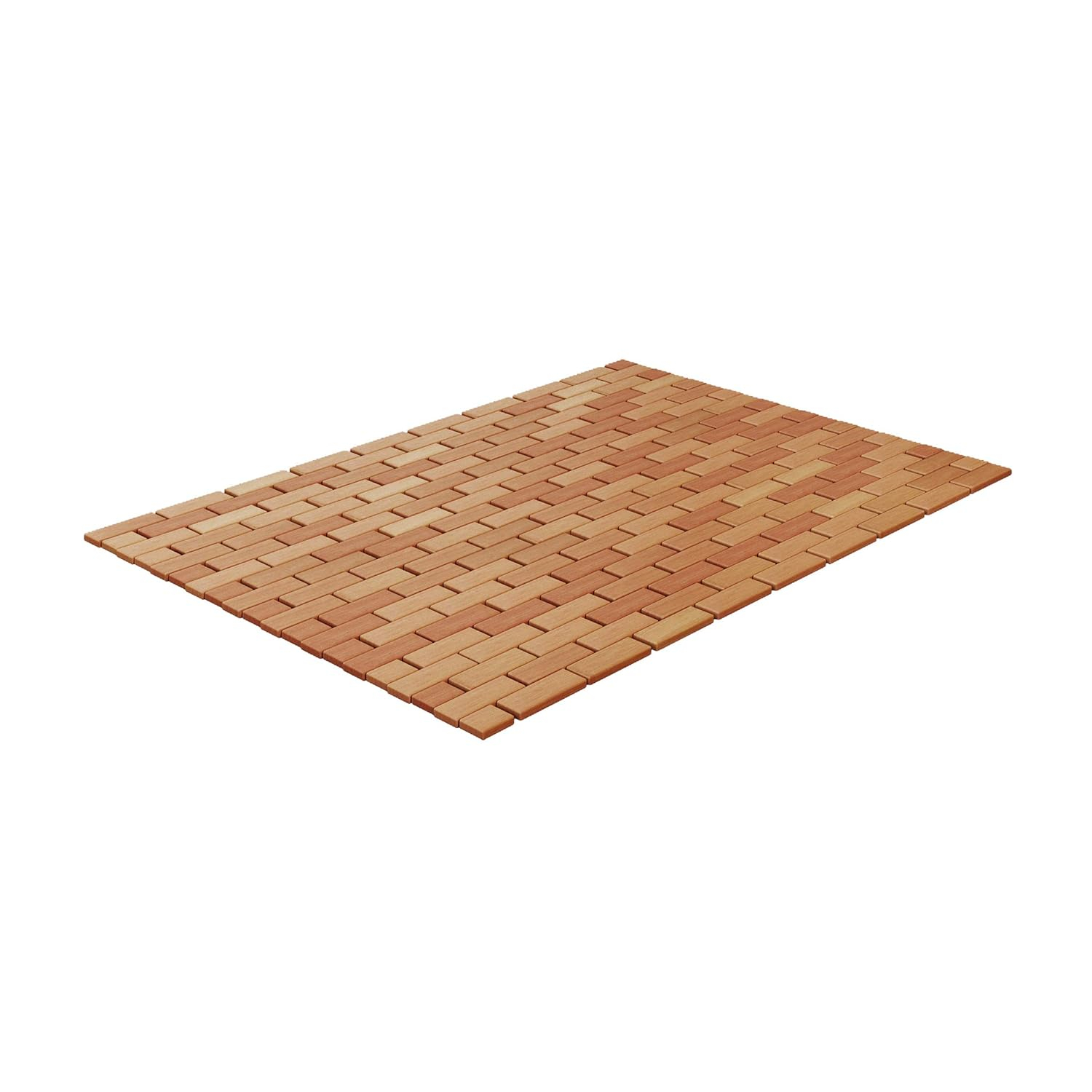 Lavish Home 67-BAMB-2 Bamboo Bath Mat-Eco-Friendly Natural Wooden Non-Slip Roll Up Lattice Design Mat