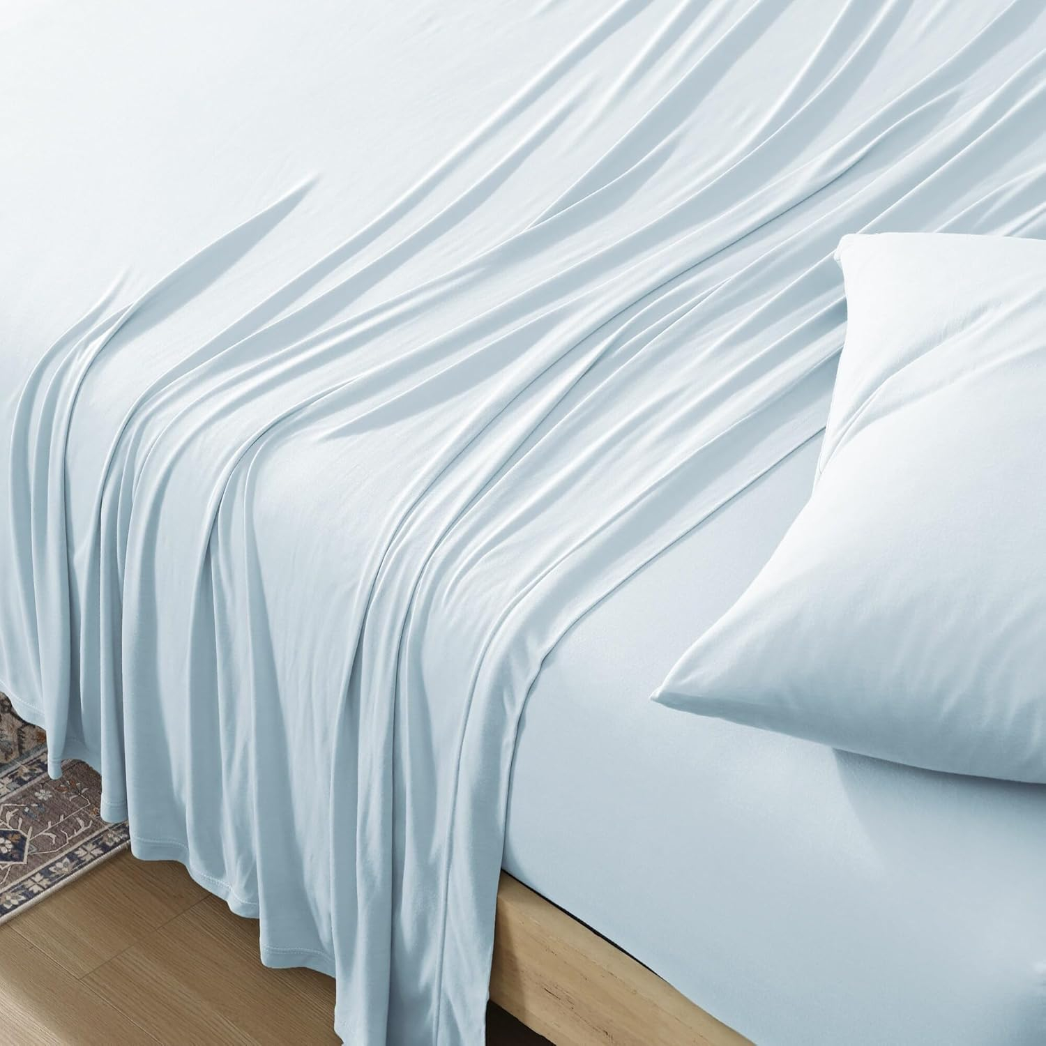 Light Blue Full Jersey Knit TENCEL Modal Sheet Set